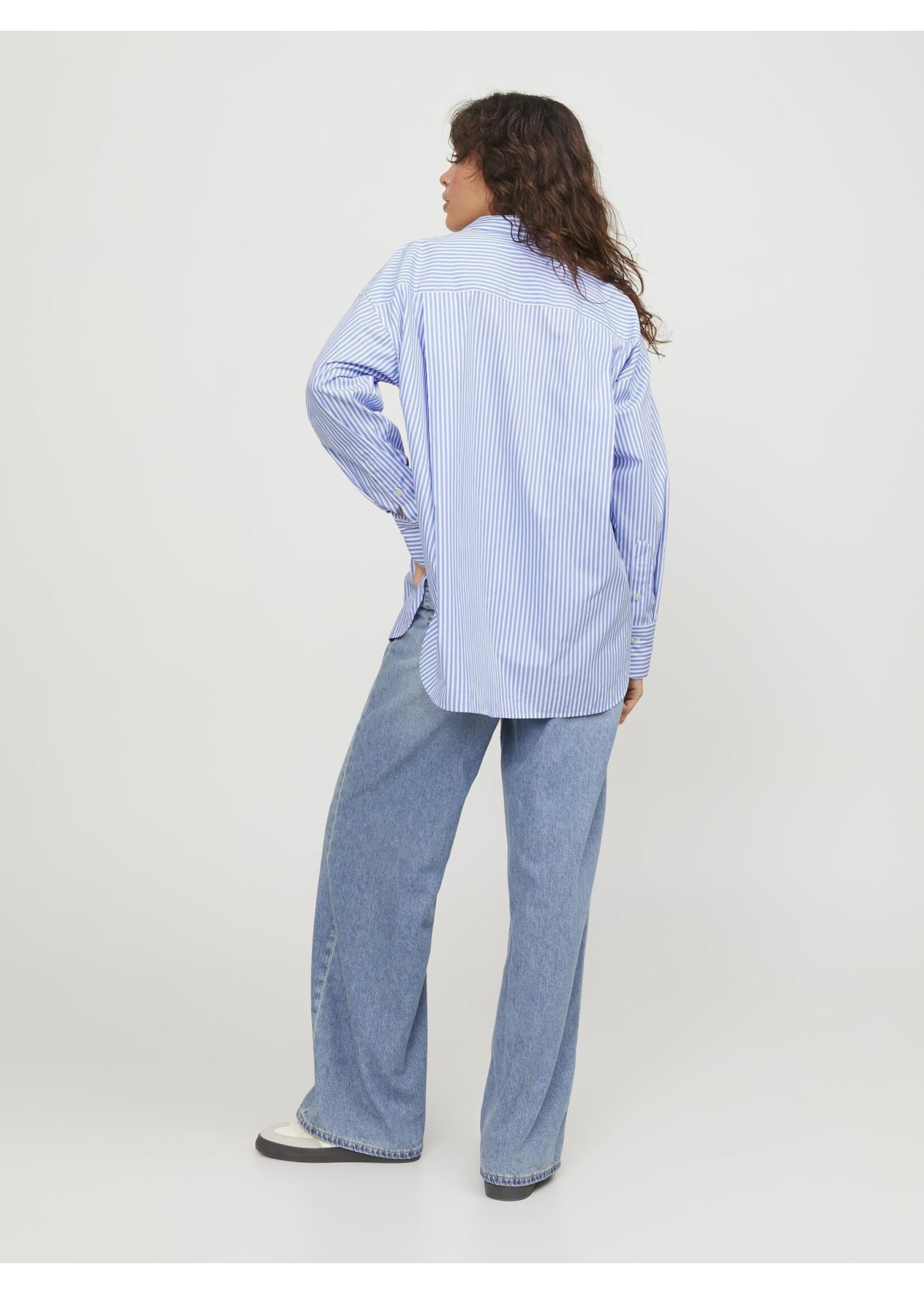 JXJAMIE RELAXED POPLIN SHIRT - NAVY STRIPES
