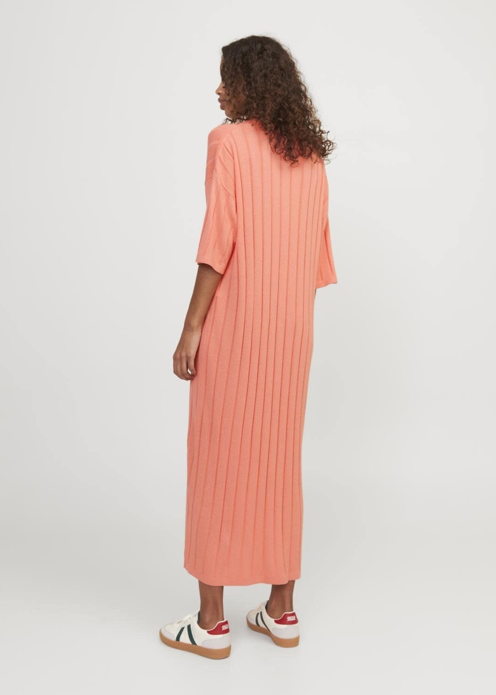 JJXX JXLOLA POLO DRESS KNIT - BURNT CORAL