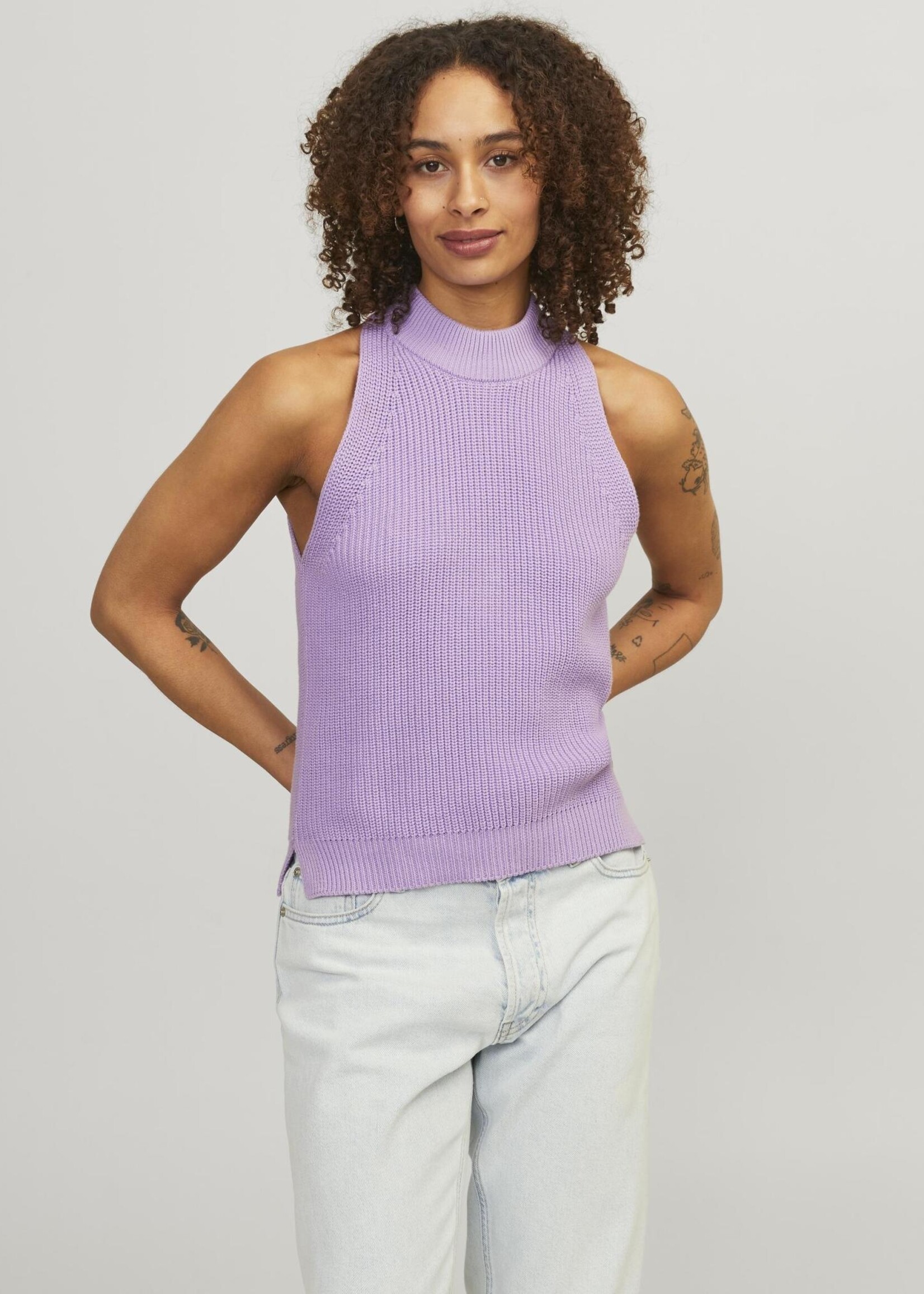 JJXX JXZITTA TWIST TOP KNIT - LILAC BREEZE