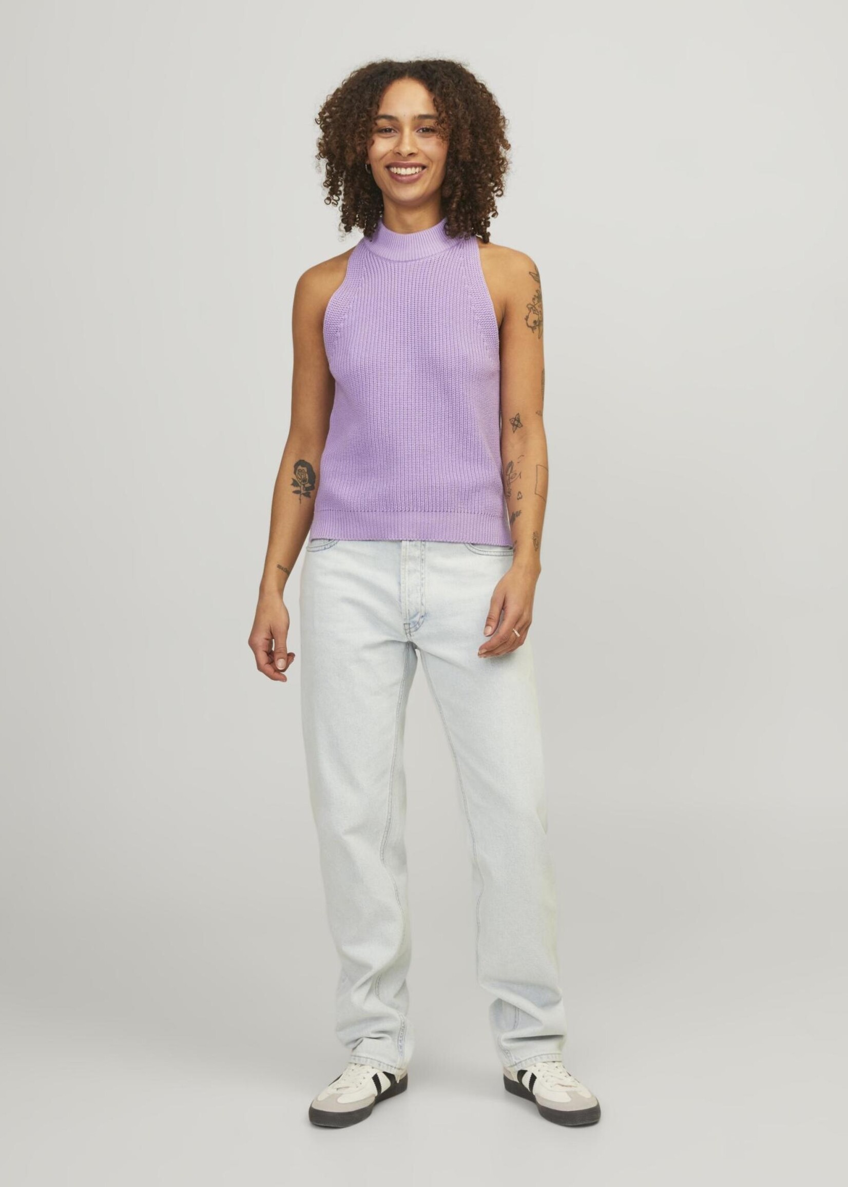 JJXX JXZITTA TWIST TOP KNIT - LILAC BREEZE