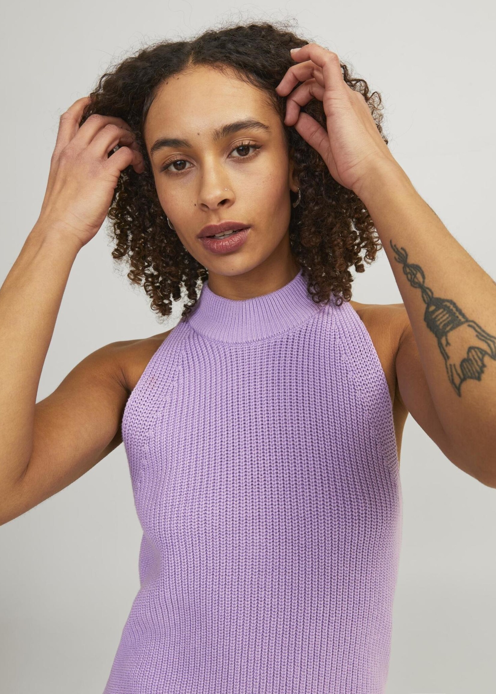 JJXX JXZITTA TWIST TOP KNIT - LILAC BREEZE