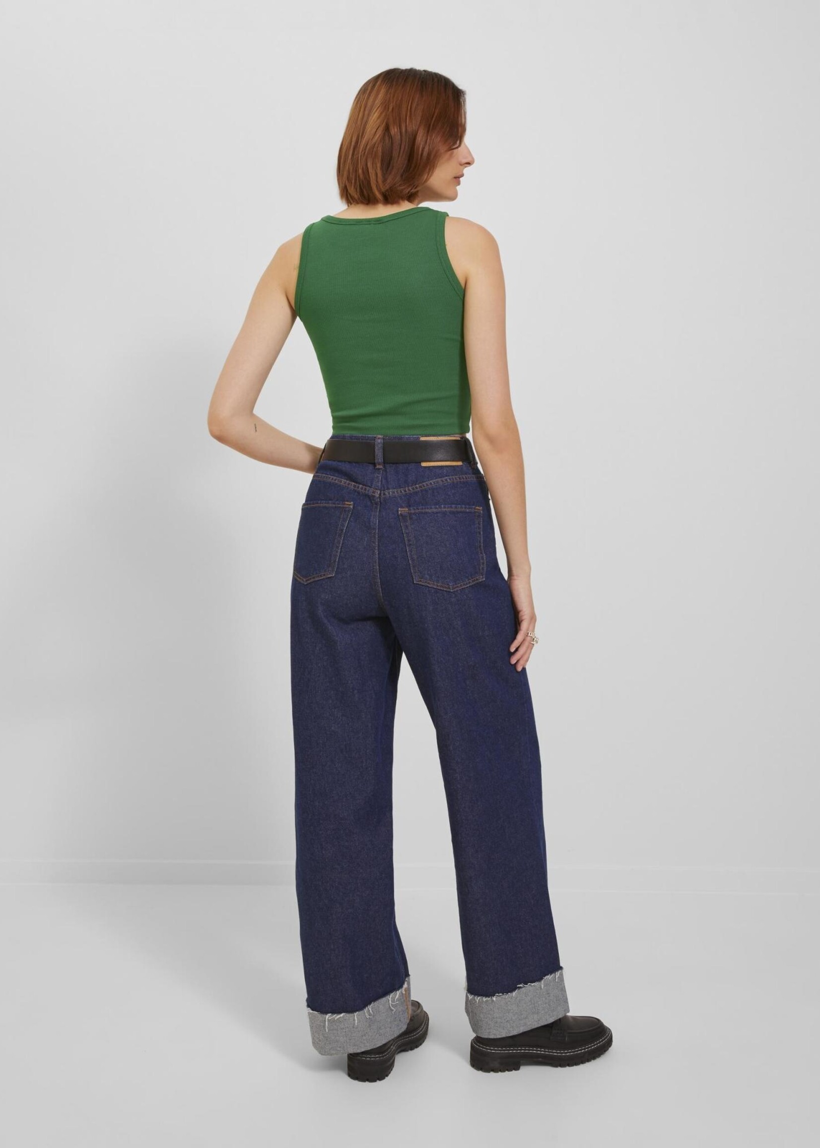 JJXX JXFALLON RIB TOP NOOS  - MEDIUM GREEN