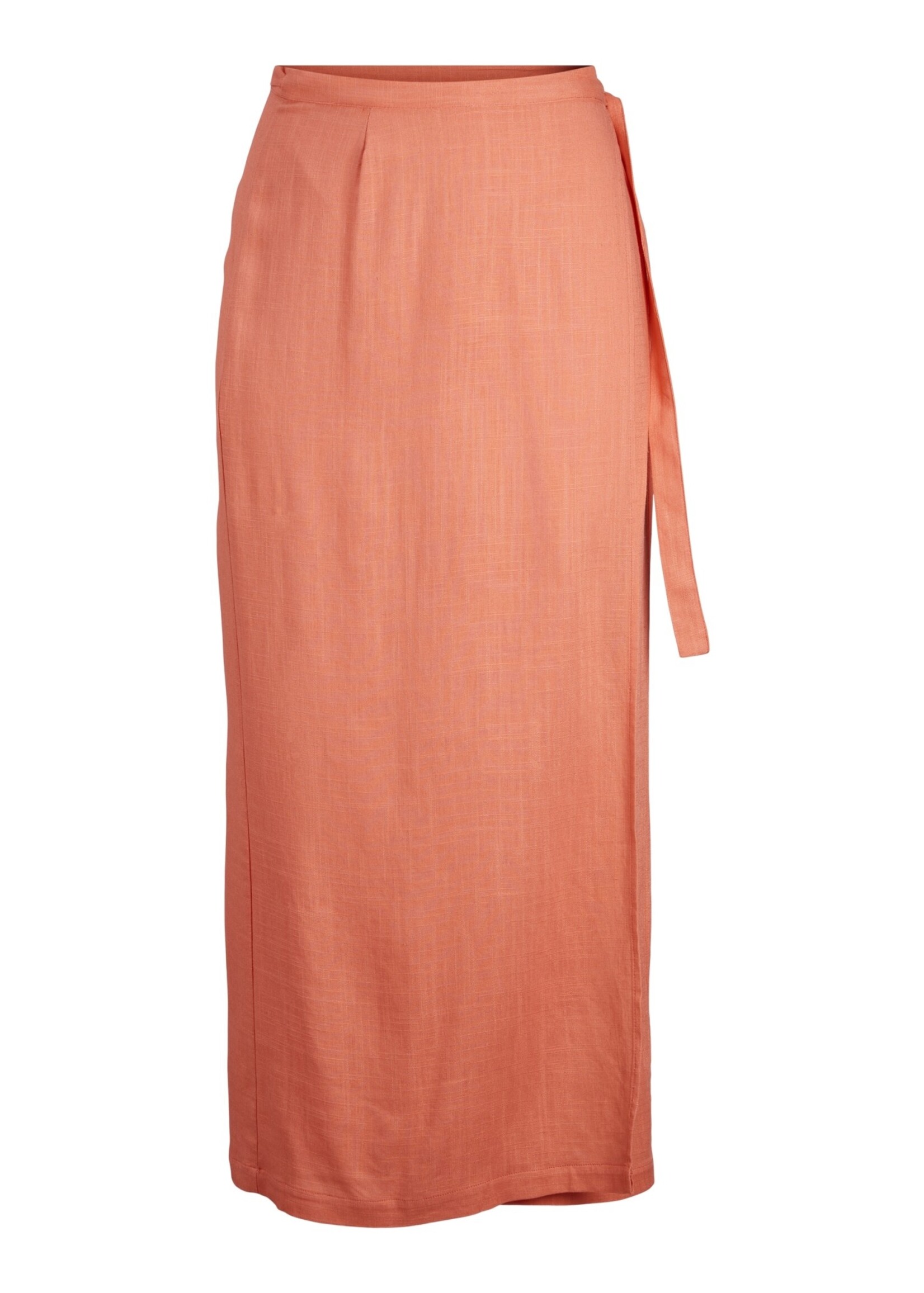 JJXX JXOCEAN LINEN BLEND HW WRAP SKIRT - PEACH ECHO