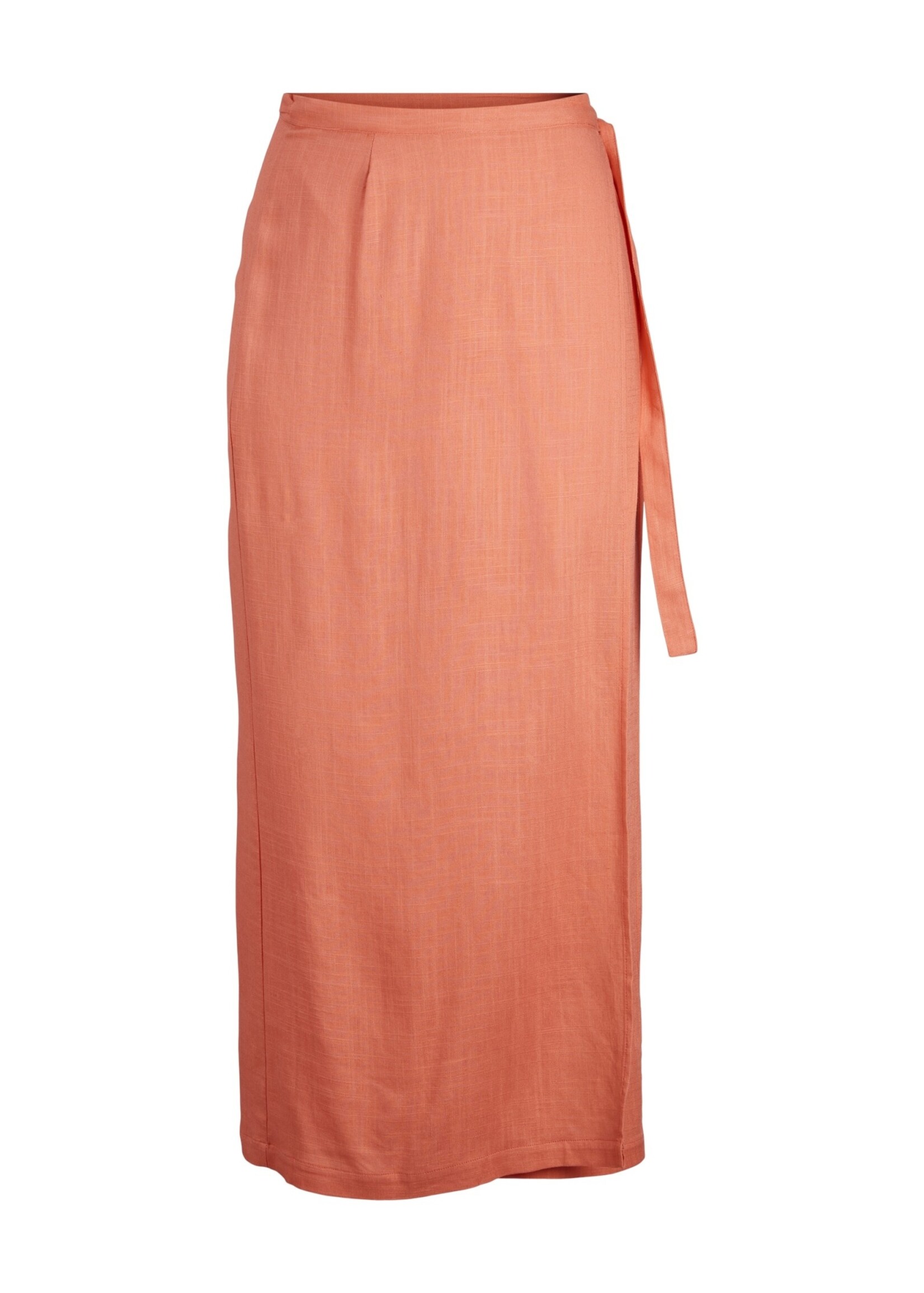 JJXX JXOCEAN LINEN BLEND HW WRAP SKIRT - PEACH ECHO