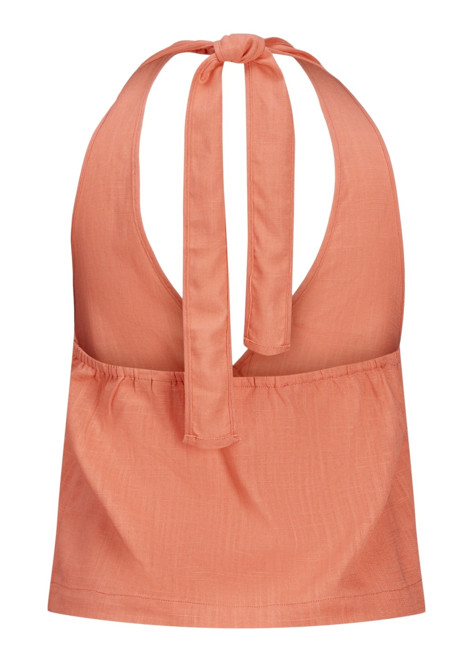 JJXX JXOCEAN LINEN BLEND HALTERNECK TOP - PEACH ECHO