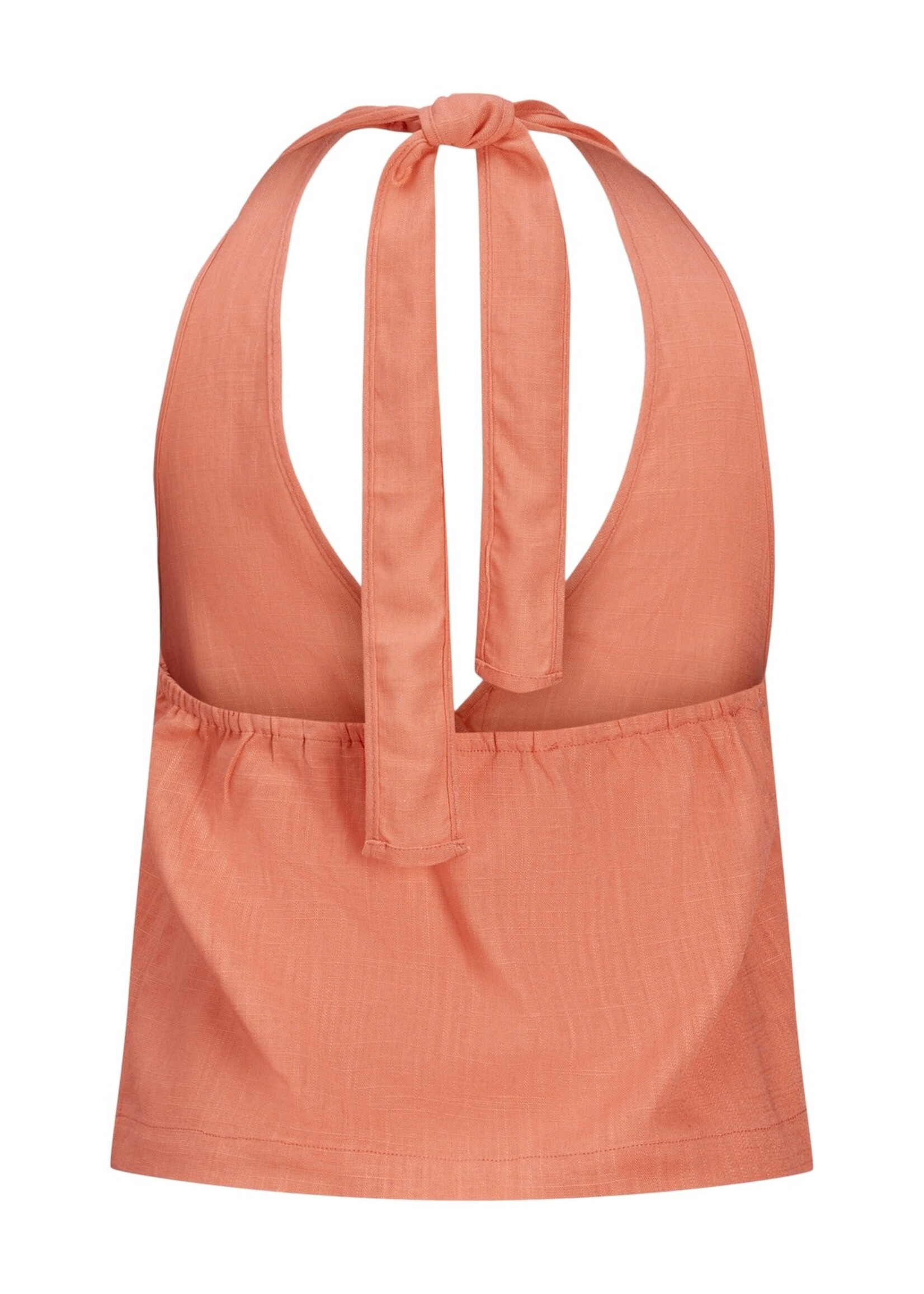 JJXX JXOCEAN LINEN BLEND HALTERNECK TOP - PEACH ECHO