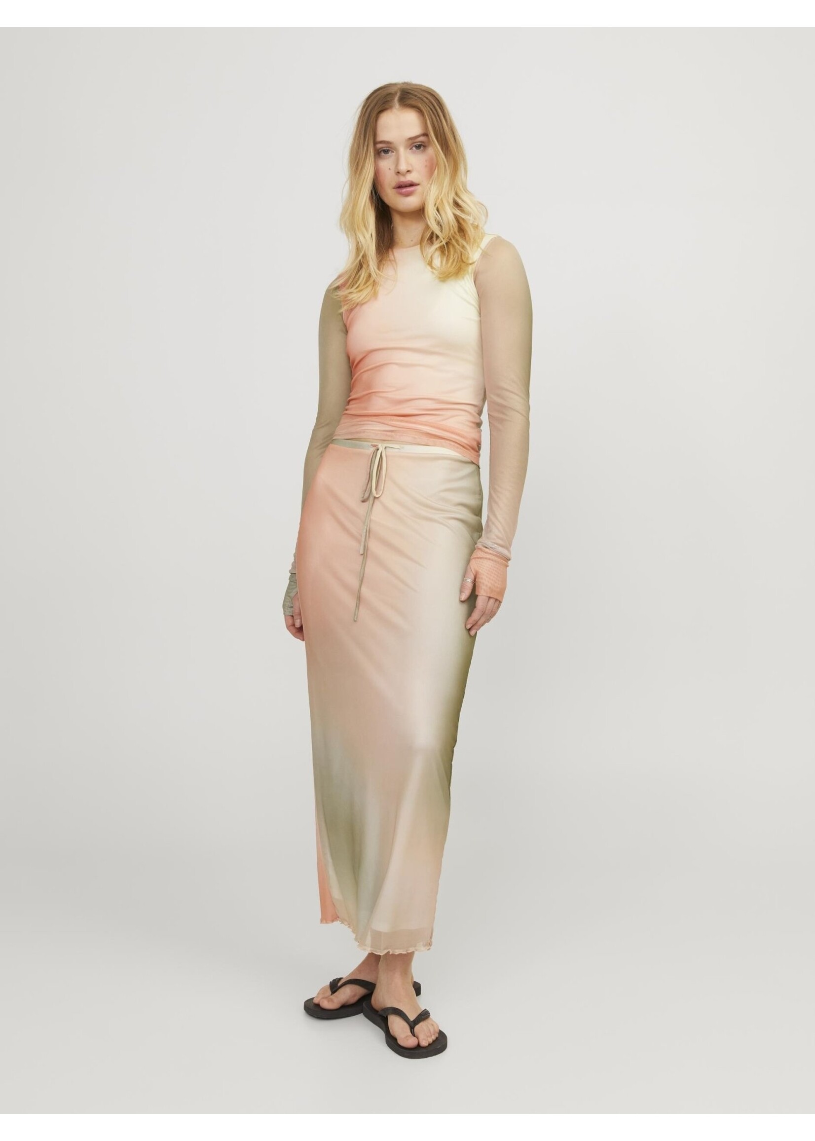 JJXX JXMELANIE LS MESH TOP - SMALL BLUR PRINT