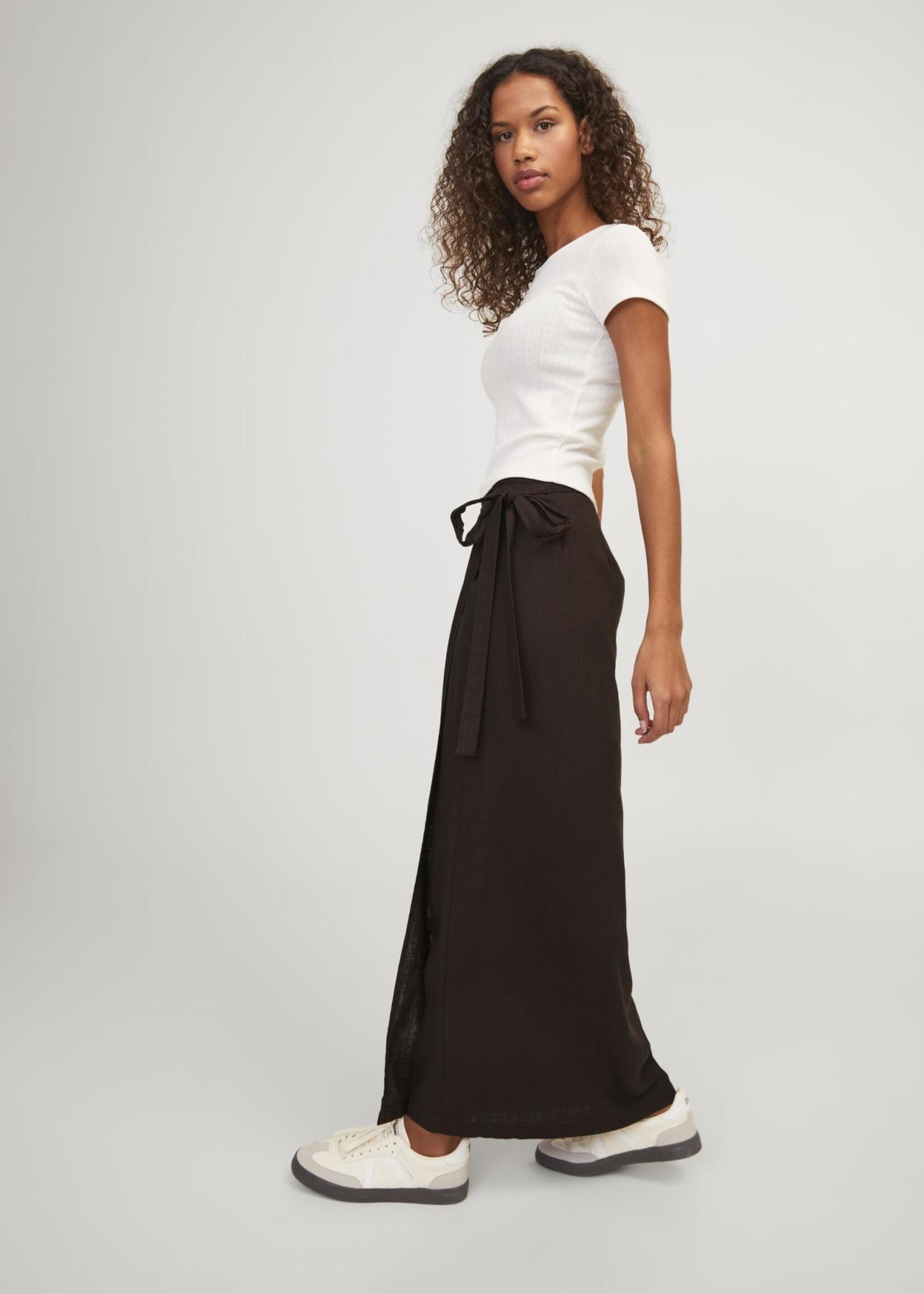 JJXX JXOCEAN LINEN BLEND HW WRAP SKIRT - MULCH