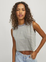 JJXX JXALVIRA CROP STRIPE TEE - TITANIUM