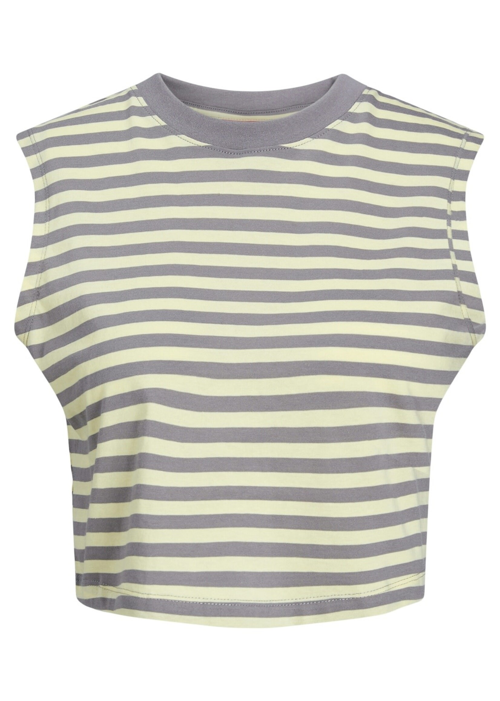 JJXX JXALVIRA CROP STRIPE TEE - TITANIUM