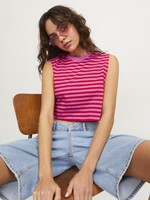 JJXX JXALVIRA CROP STRIPE TEE - CARMINE ROSE