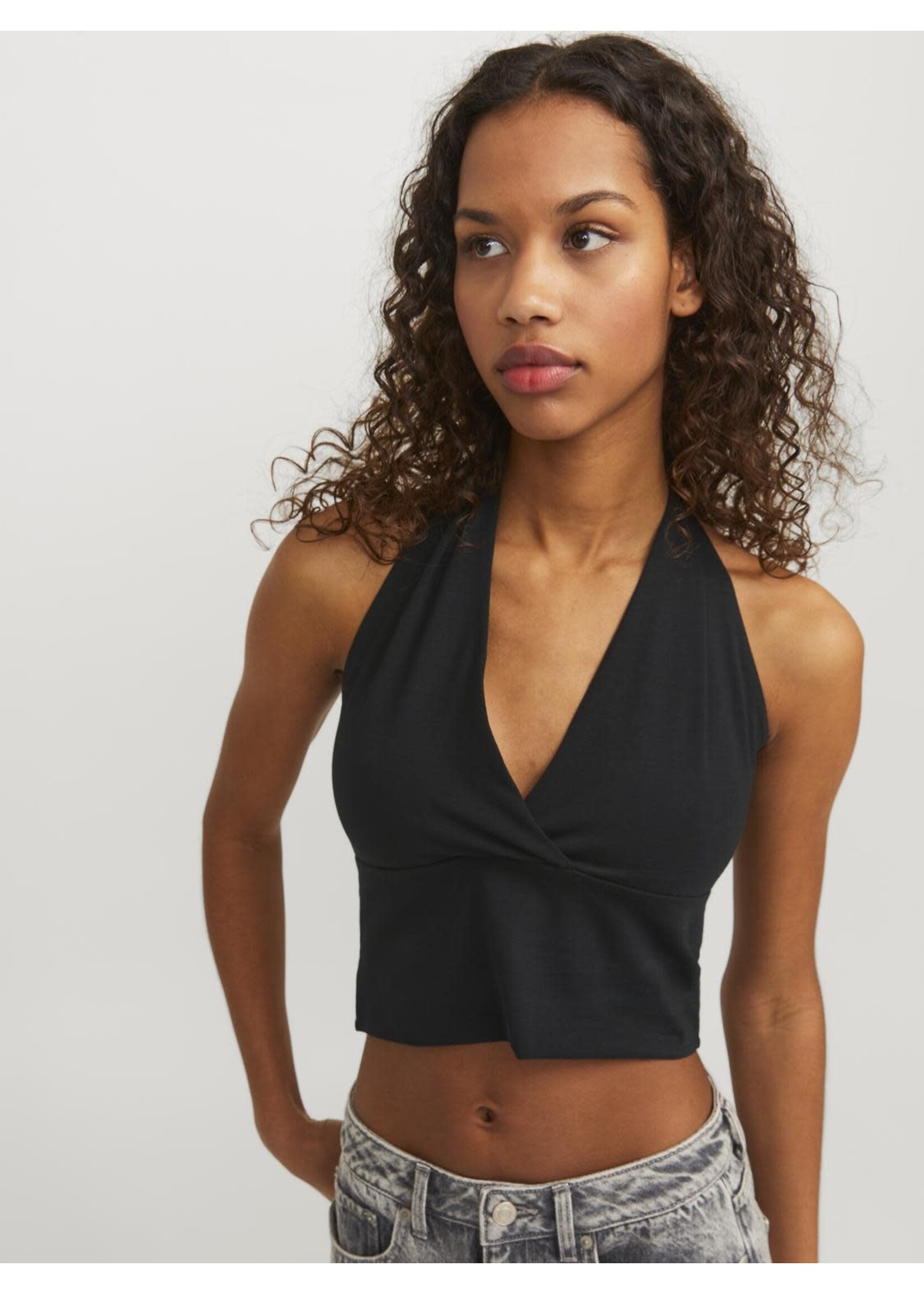 JXLORELEI HALTER TOP - BLACK