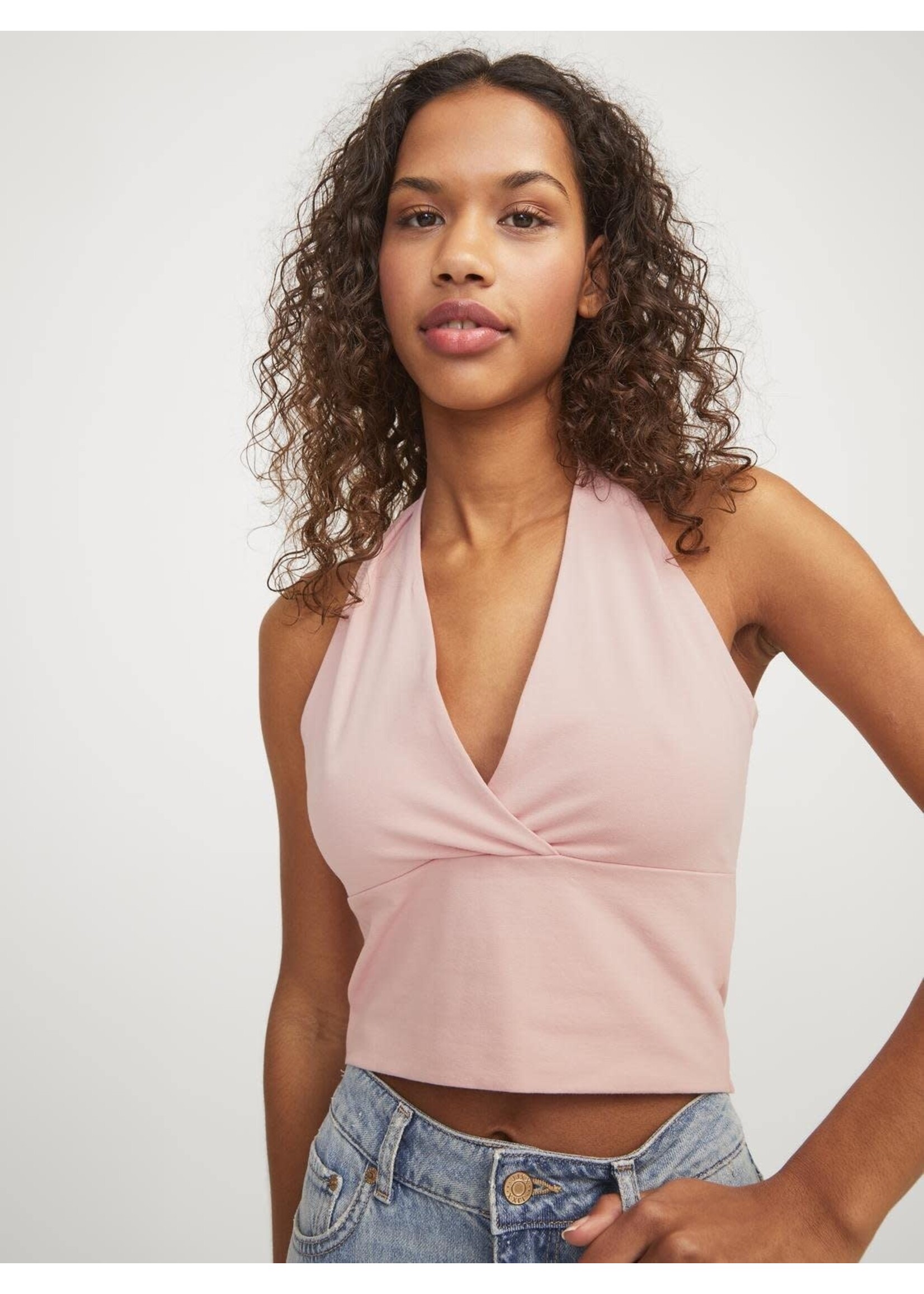 JJXX JXLORELEI HALTER TOP - SILVER PINK