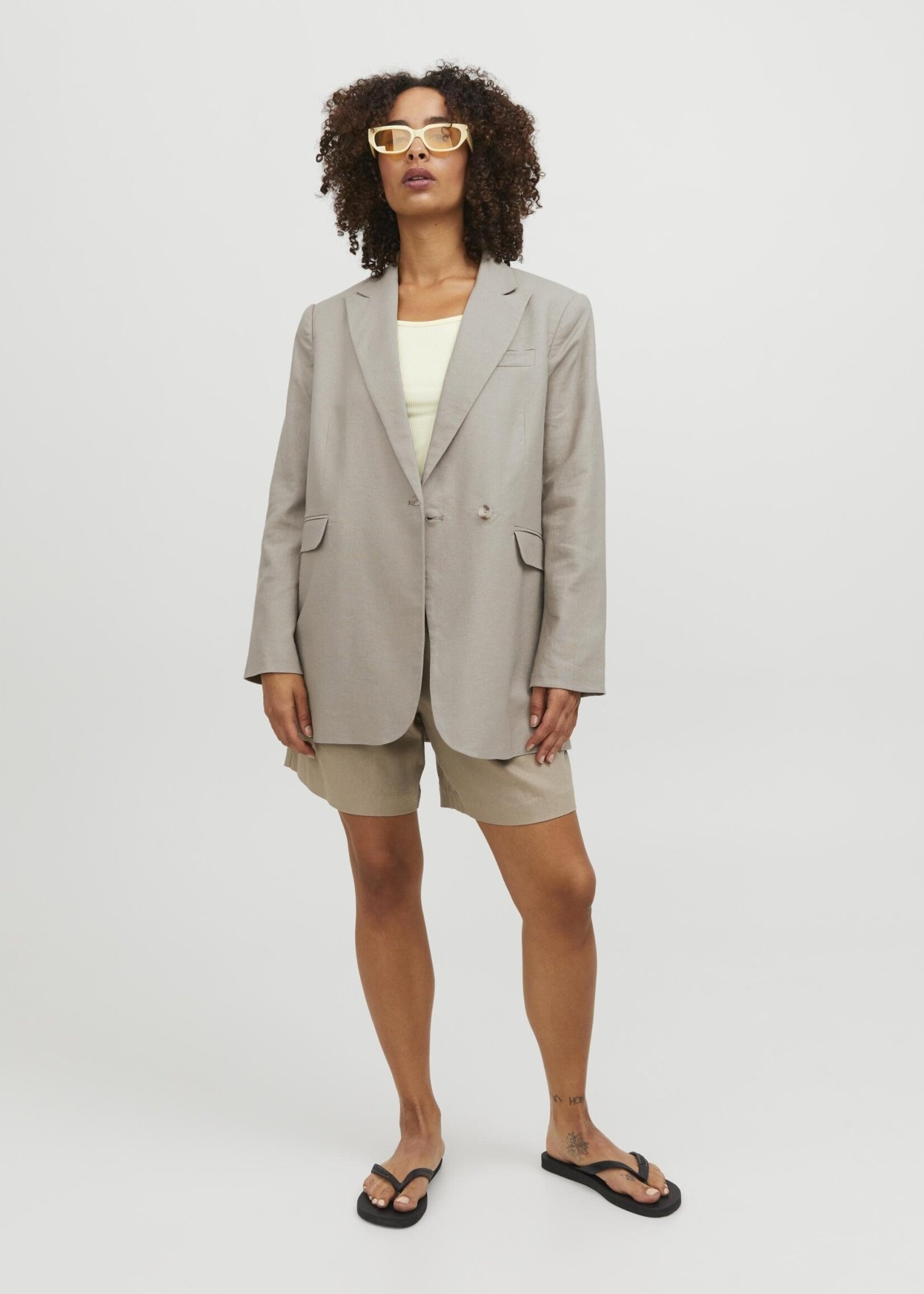 JJXX JXMARY LINEN BLAZER - FUNGI