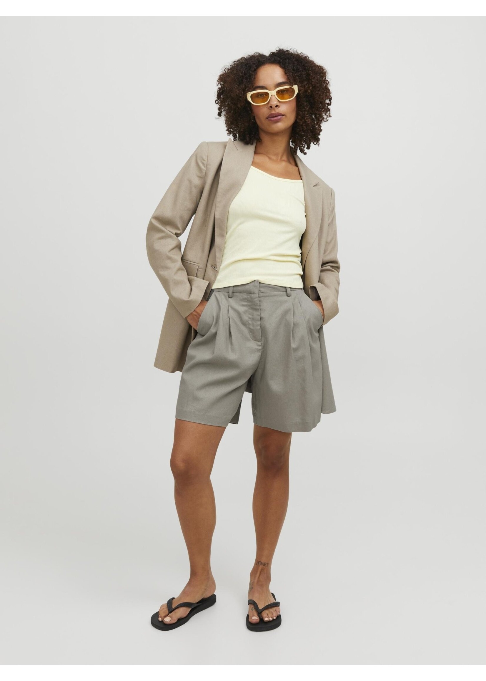 JJXX JXCIMBERLY LINEN HW SHORTS - FUNGI