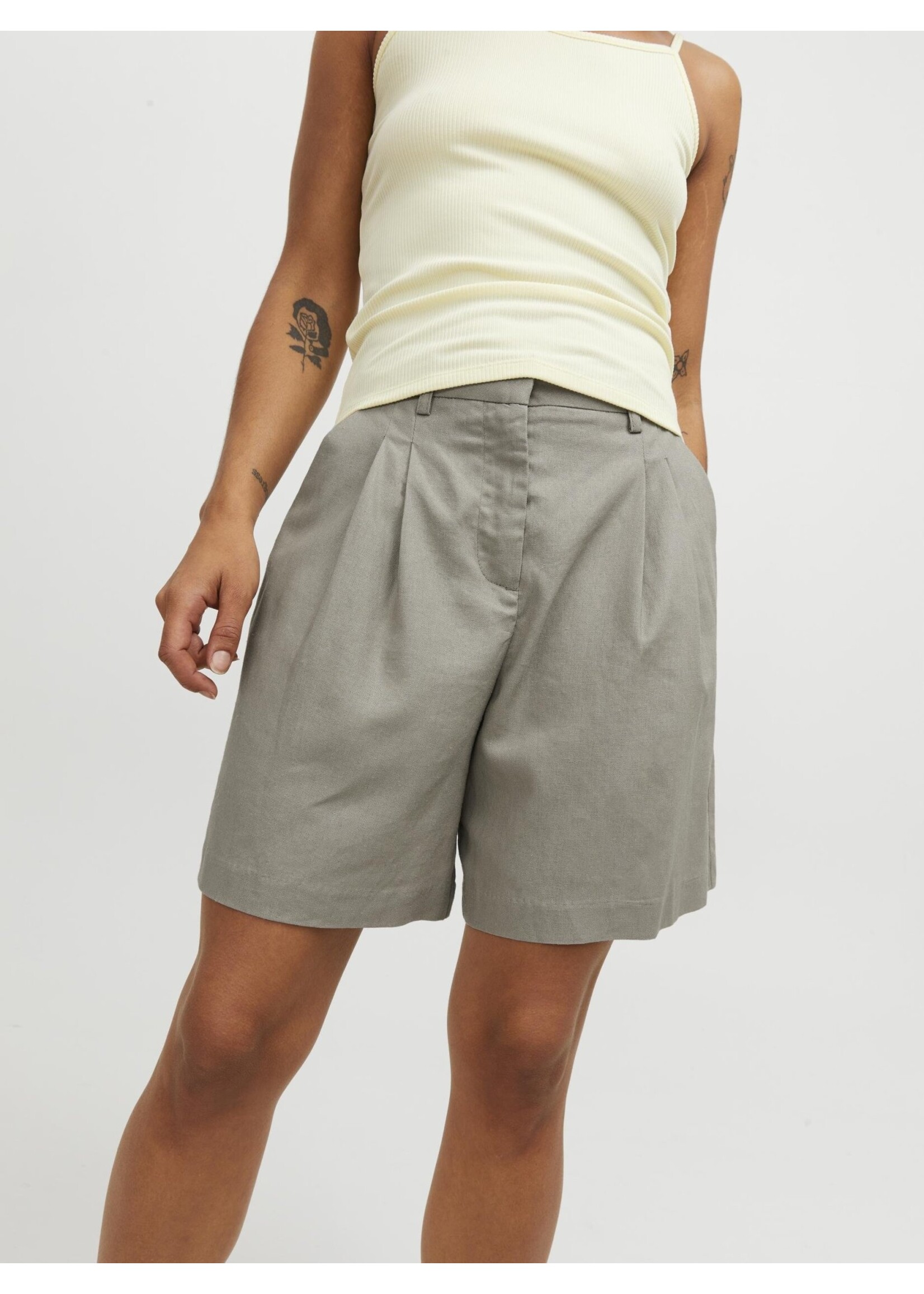 JJXX JXCIMBERLY LINEN HW SHORTS - FUNGI