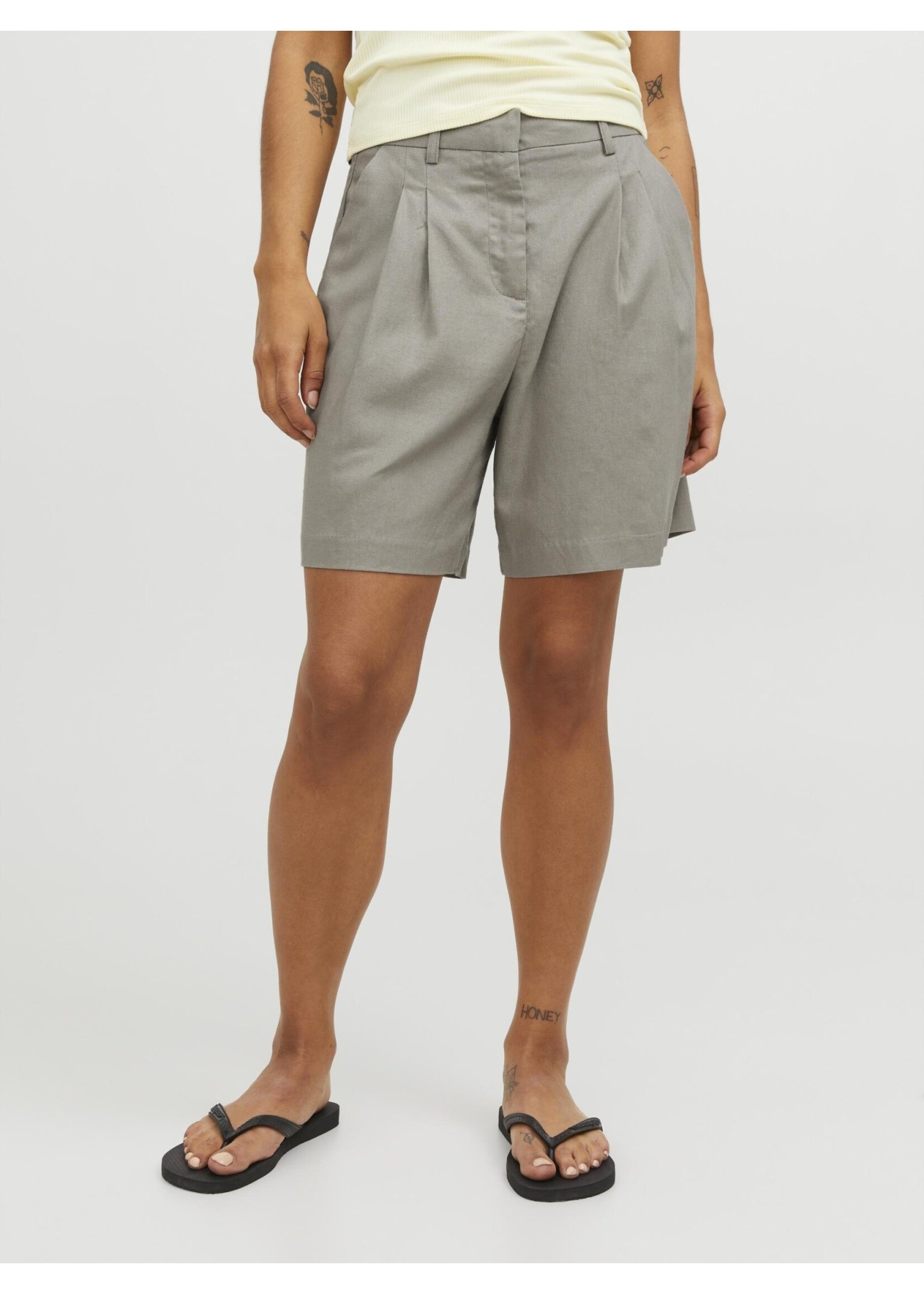 JJXX JXCIMBERLY LINEN HW SHORTS - FUNGI
