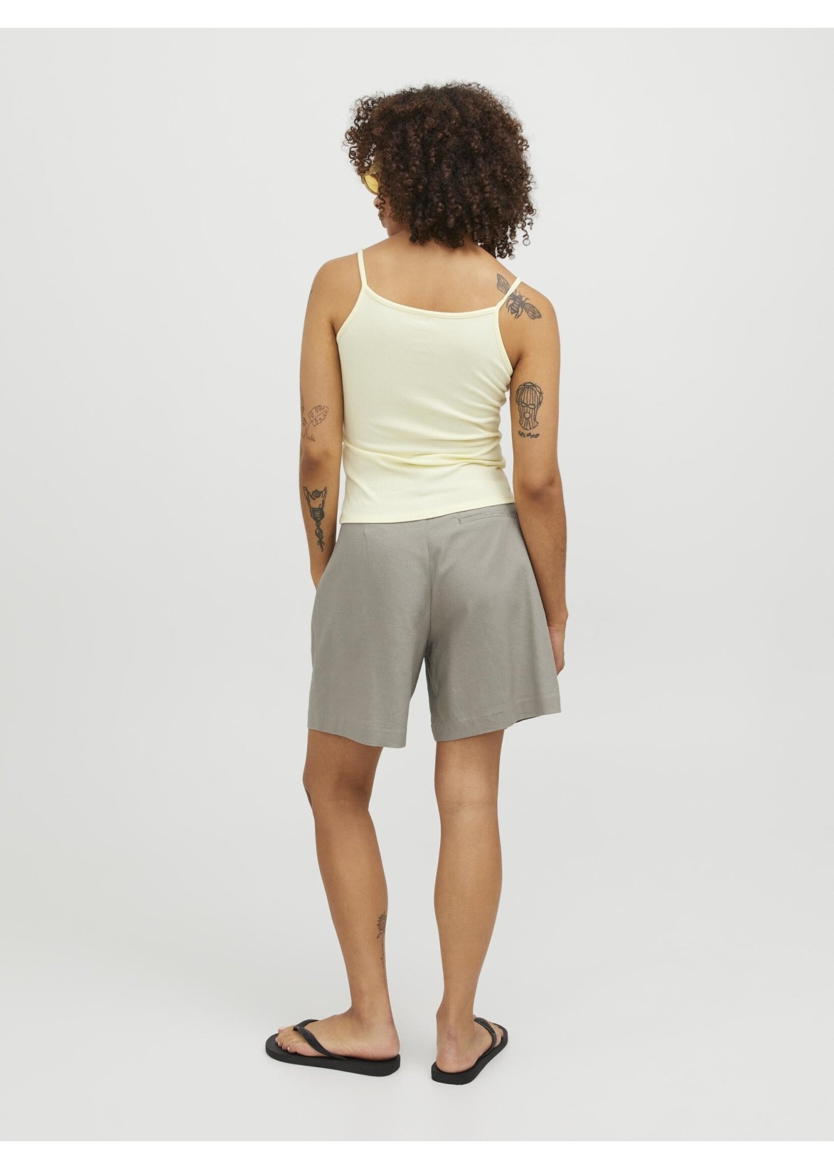 JJXX JXCIMBERLY LINEN HW SHORTS - FUNGI