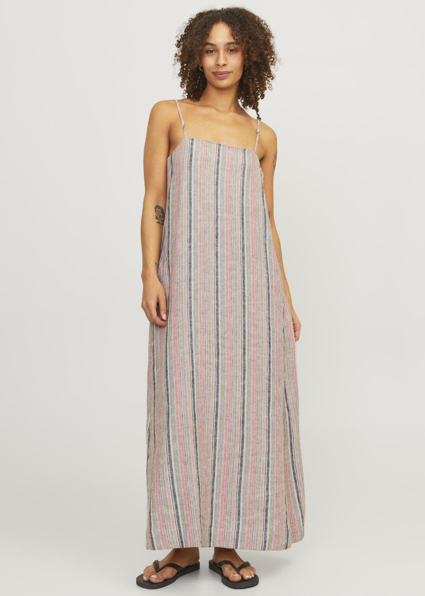 JJXX JXRAYA LINEN LONG DRESS - PEACH ECHO