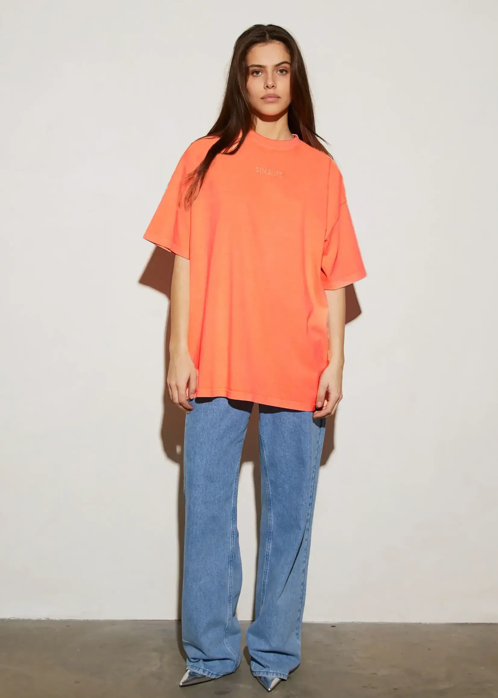 Stieglitz Garment Dyed Oversized T-shirt - Orange