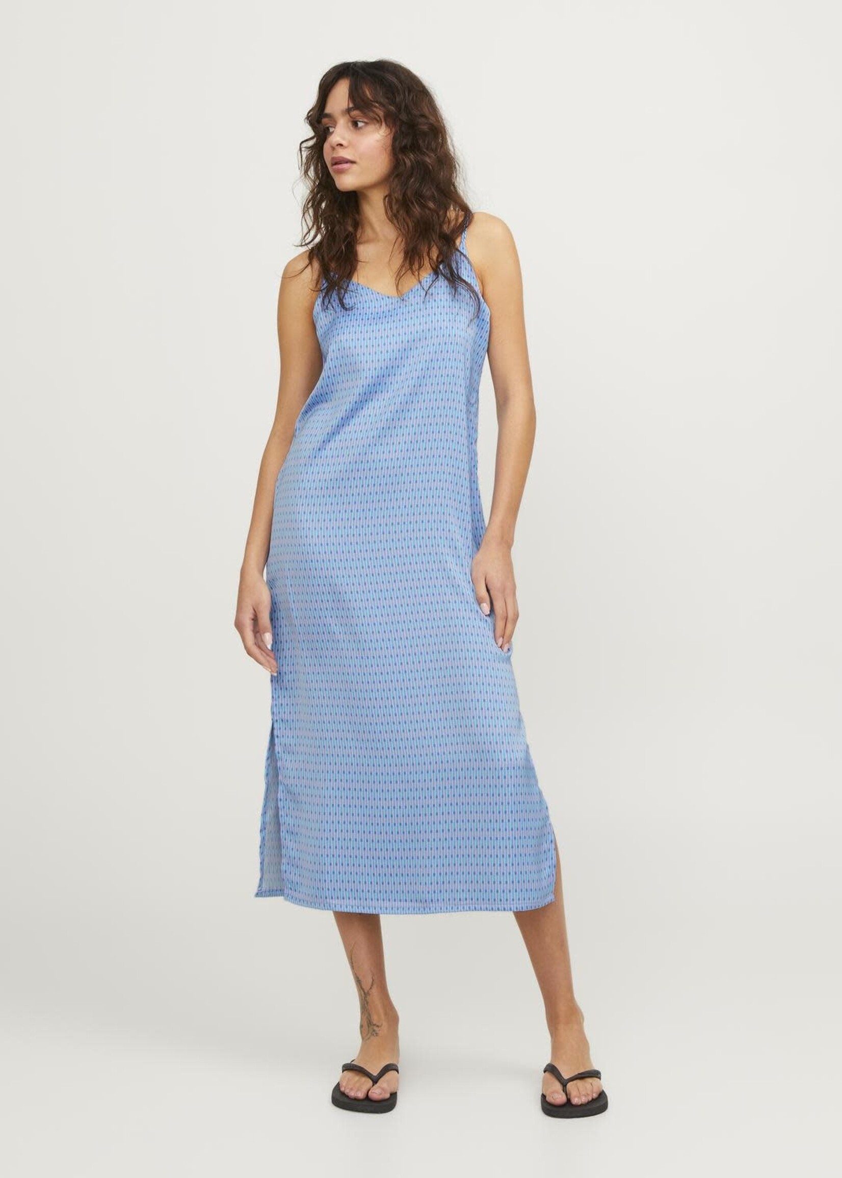 JJXX JXCLEO SATIIN DRESS - SILVER LAKE BLUE