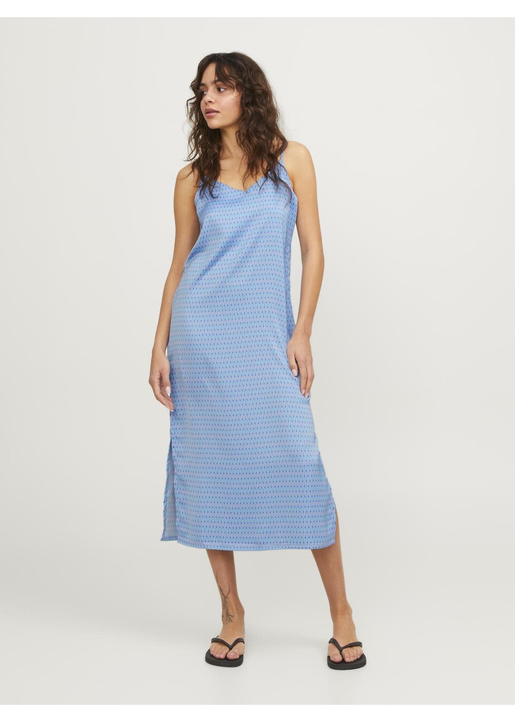 JJXX JXCLEO SATIIN DRESS - SILVER LAKE BLUE