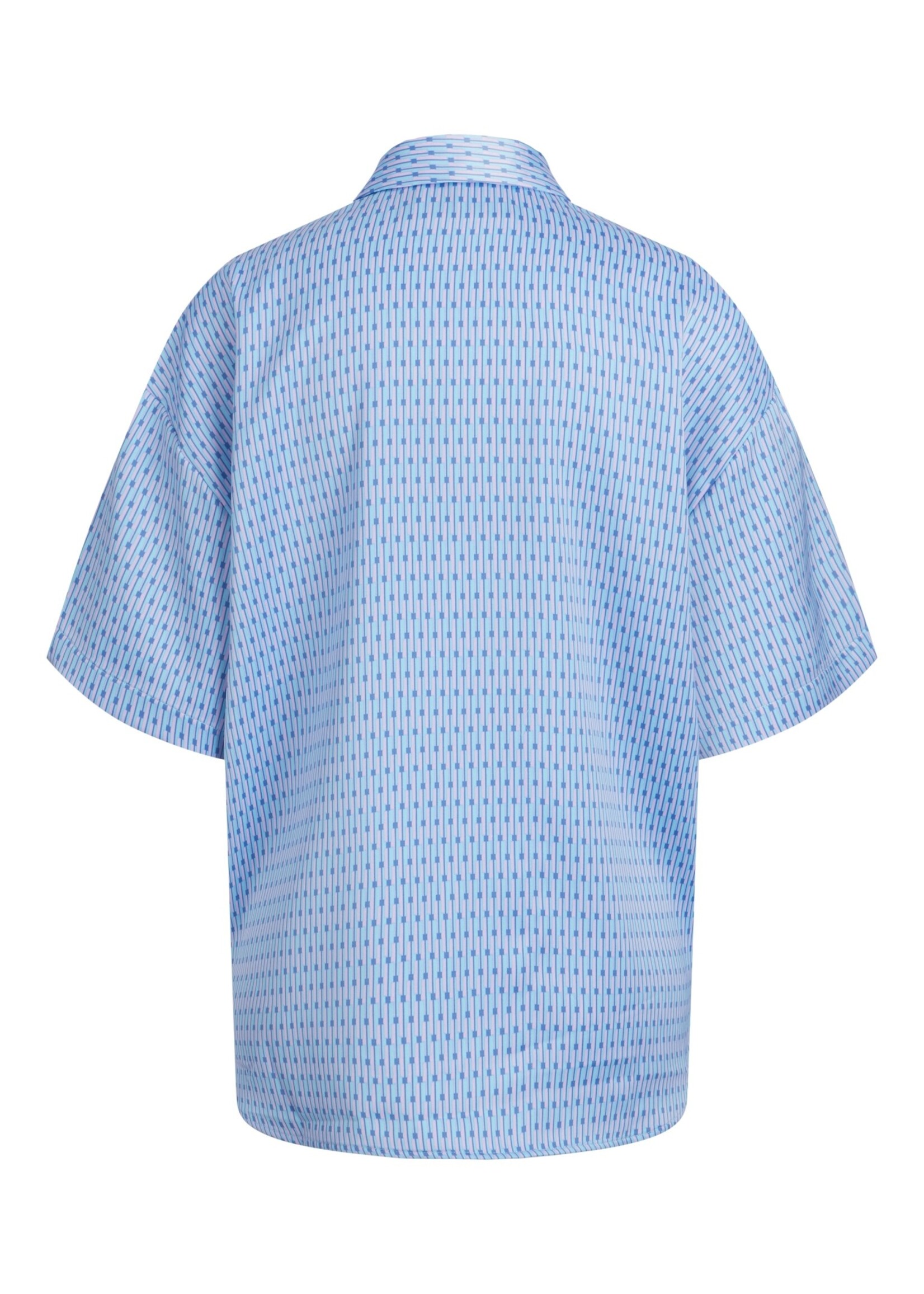 JXLINK SATIN SHIRT - SILVER LAKE BLUE