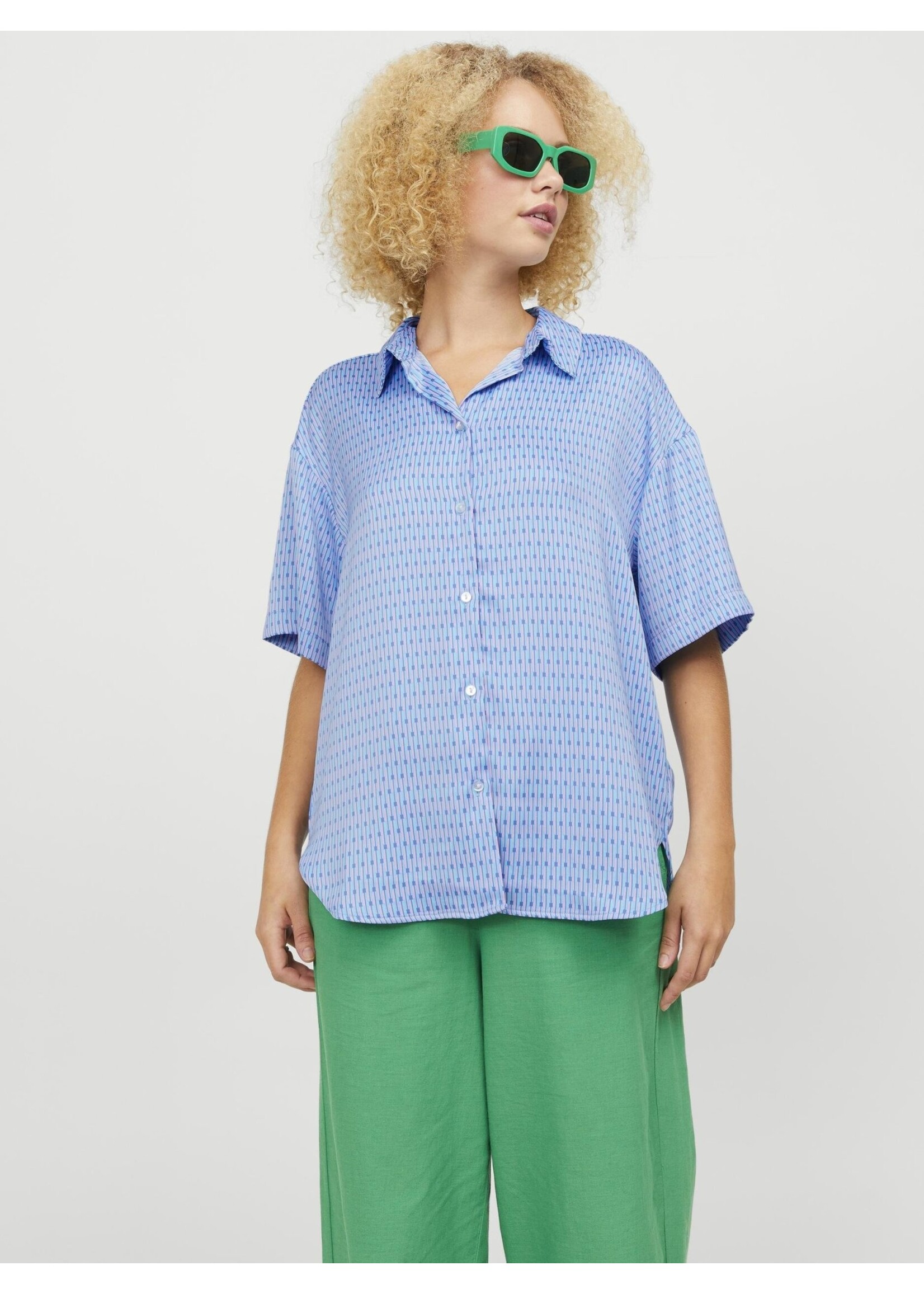 JXLINK SATIN SHIRT - SILVER LAKE BLUE