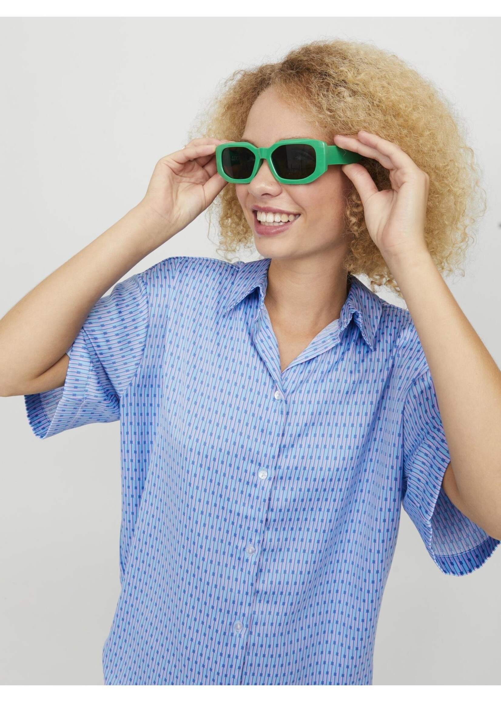 JXLINK SATIN SHIRT - SILVER LAKE BLUE