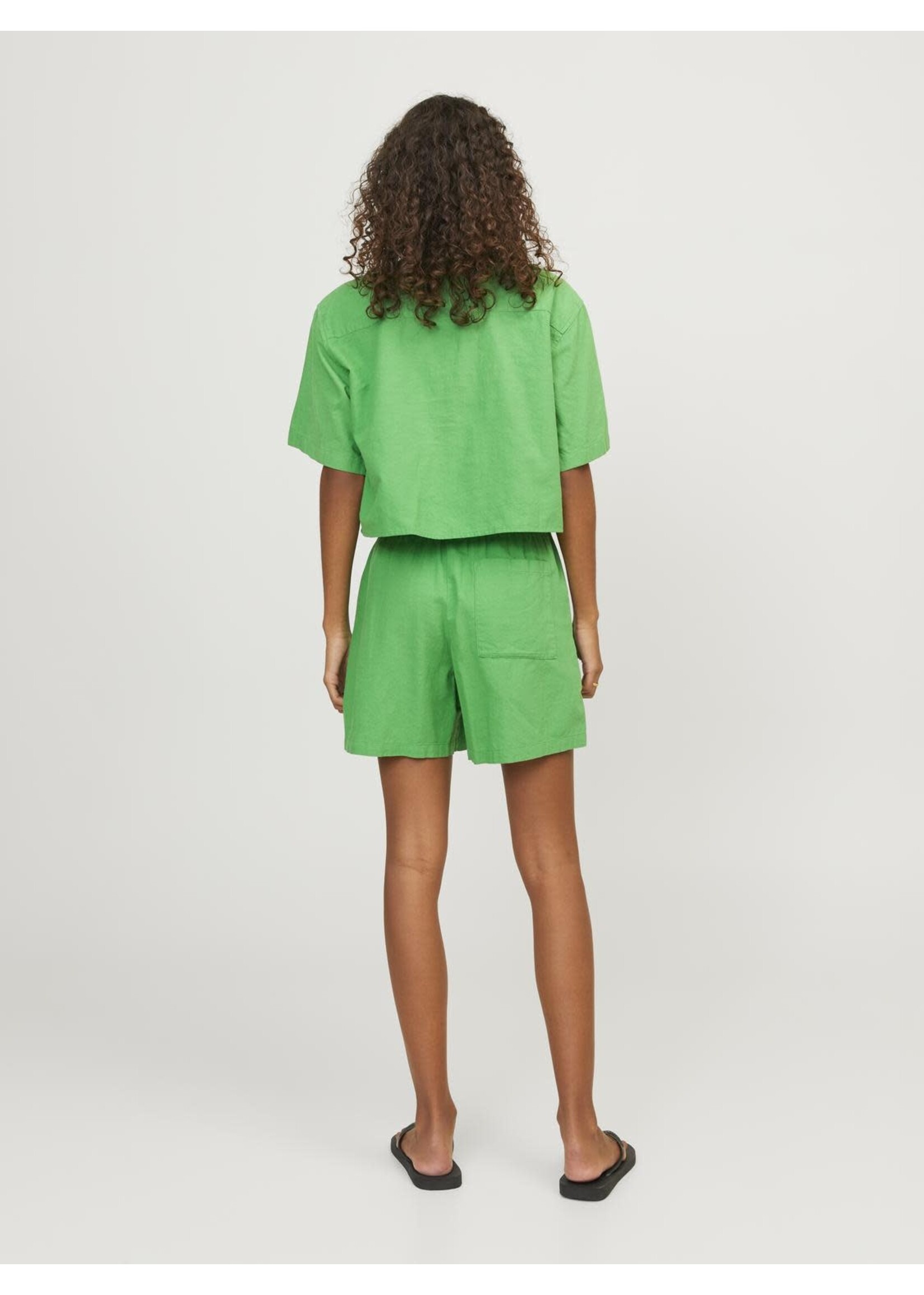 JJXX JXAMY LINEN BLEND SHORTS - MEDIUM GREEN