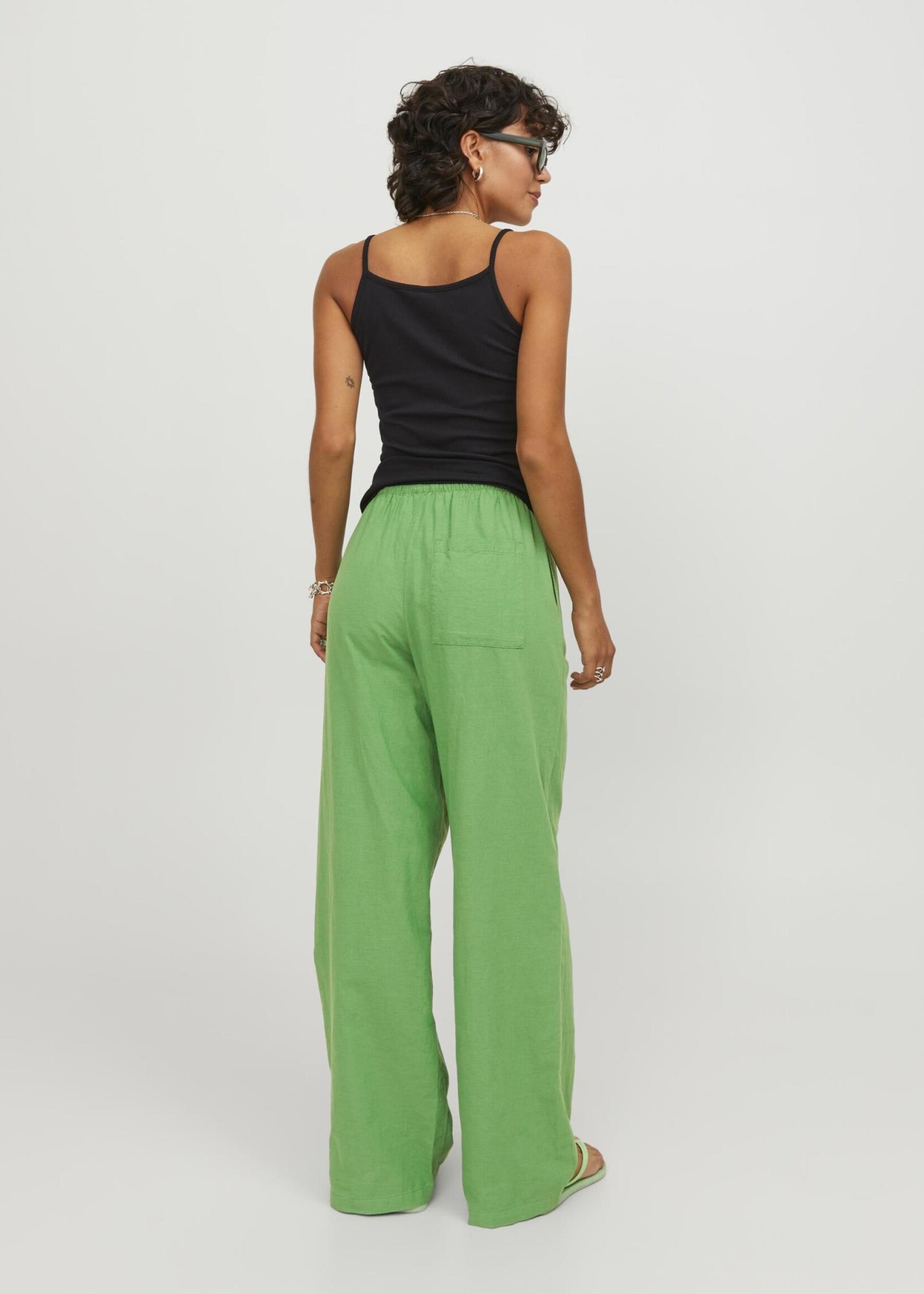 JJXX JXFLORA LINEN BLEND MW PANT - MEDIUM GREEN