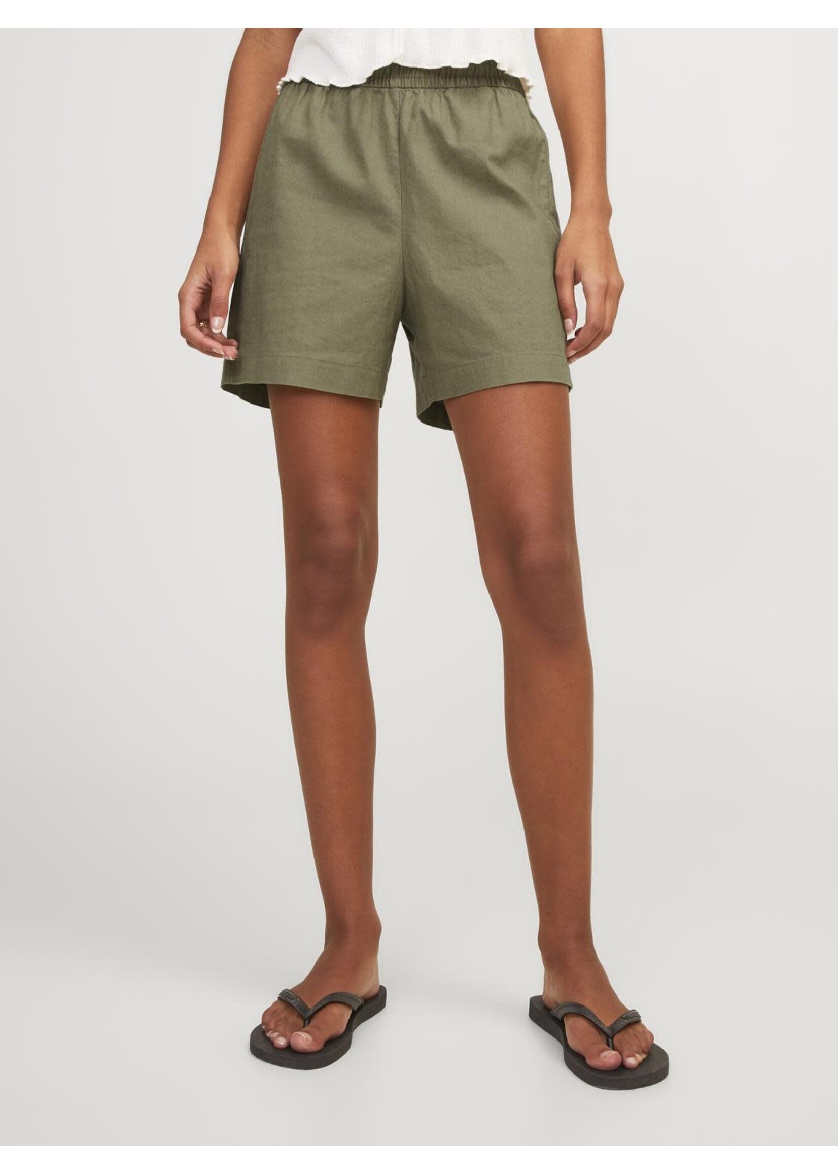 JJXX JXPOPPY LINEN HW SHORTS - ALOE