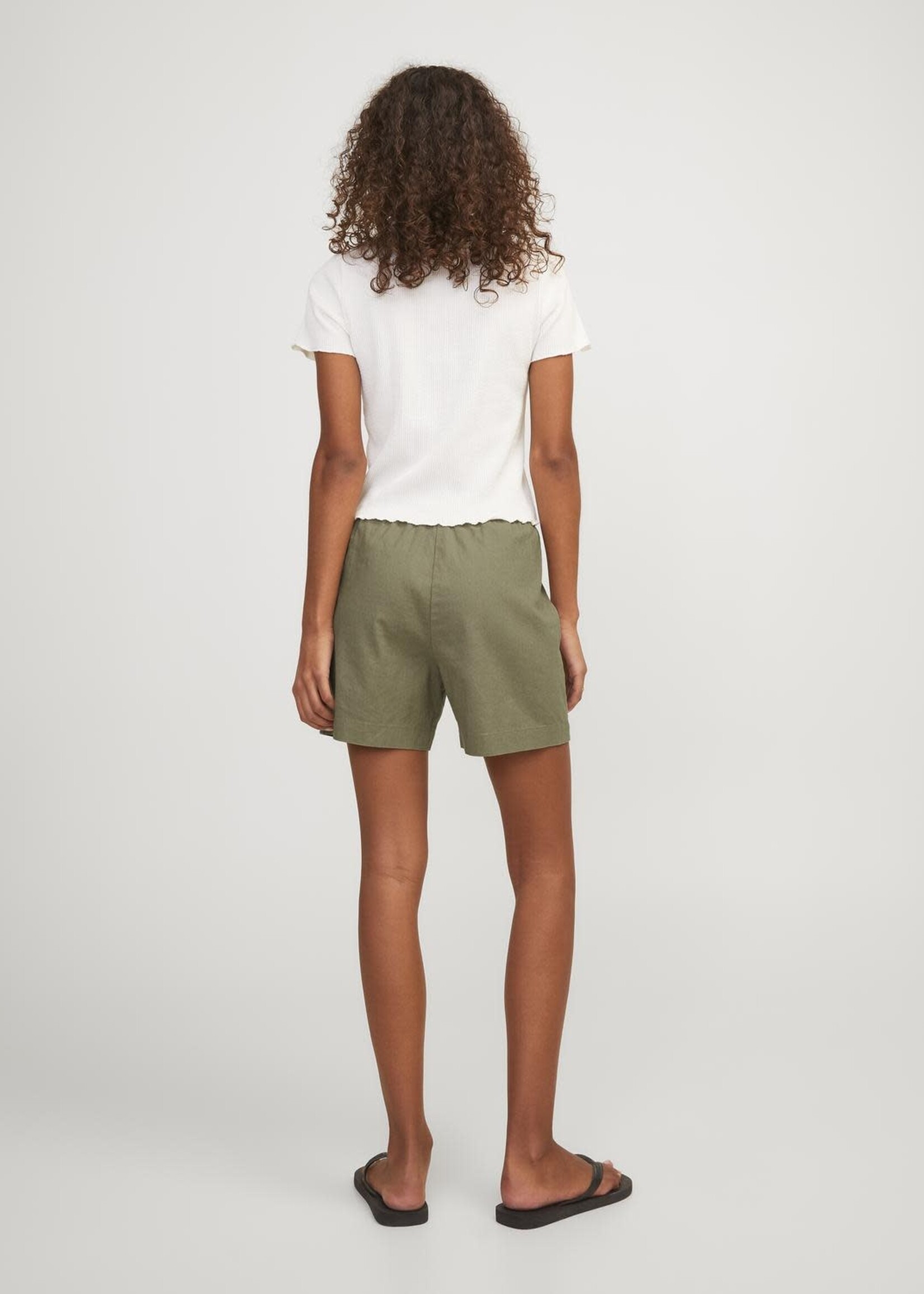 JJXX JXPOPPY LINEN HW SHORTS - ALOE