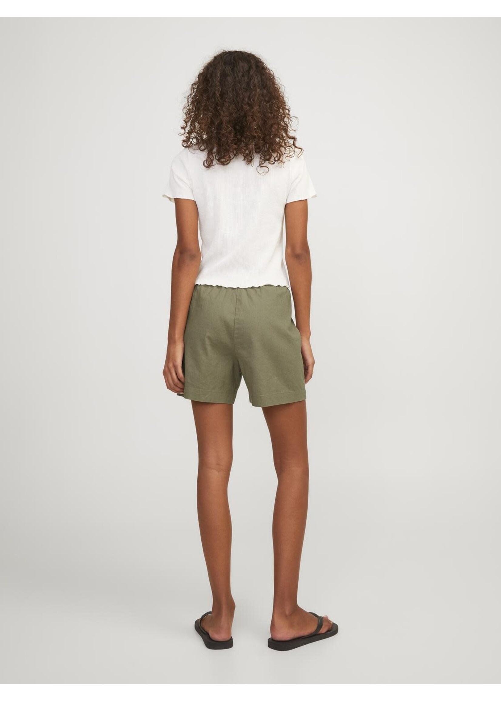 JJXX JXPOPPY LINEN HW SHORTS - ALOE