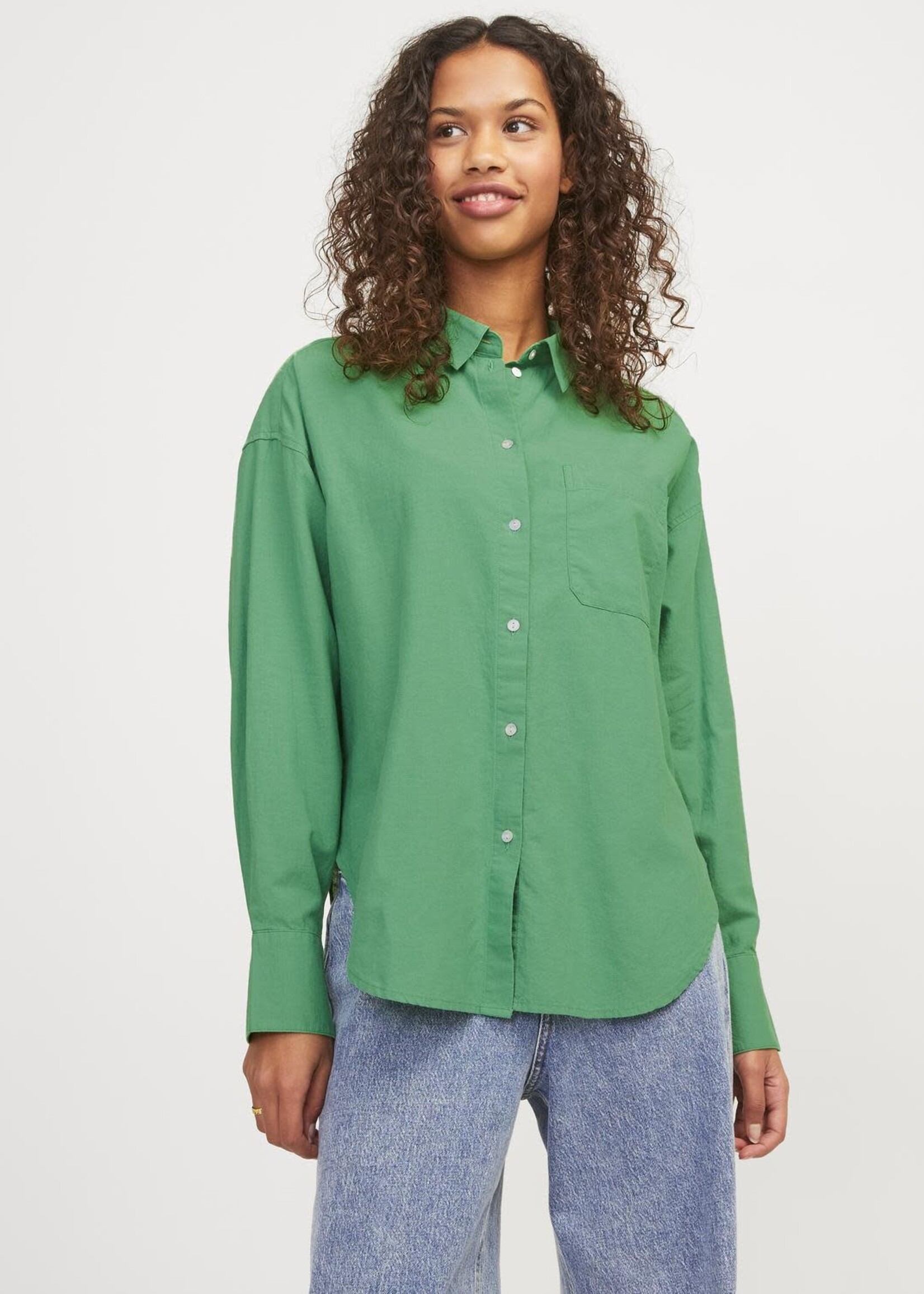 JJXX JXJAMIE RLX LINEN BLEND SHIRT - MEDIUM GREEN