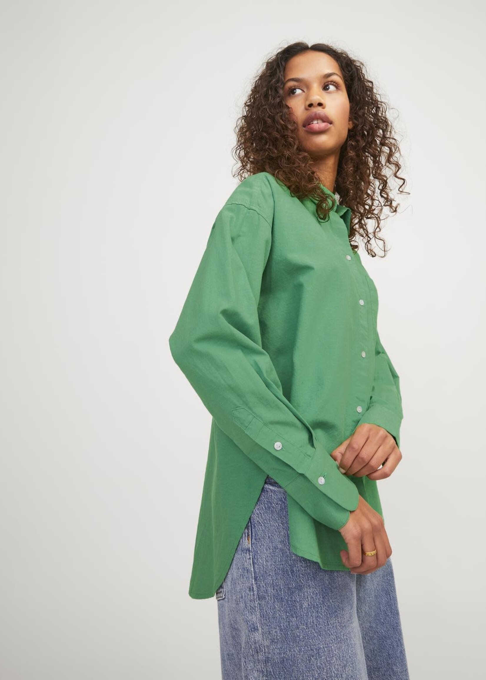 JJXX JXJAMIE RLX LINEN BLEND SHIRT - MEDIUM GREEN