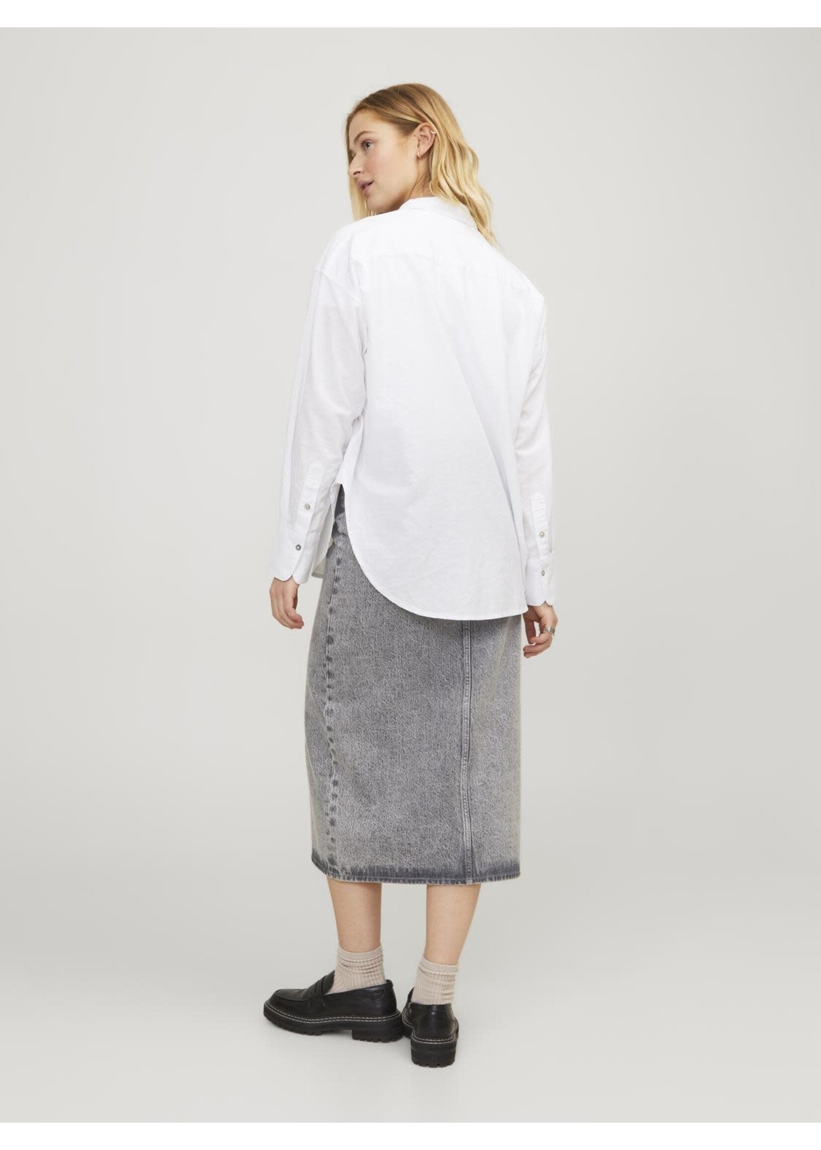 JJXX JXJAMIE RLX LINEN BLEND SHIRT - WHITE
