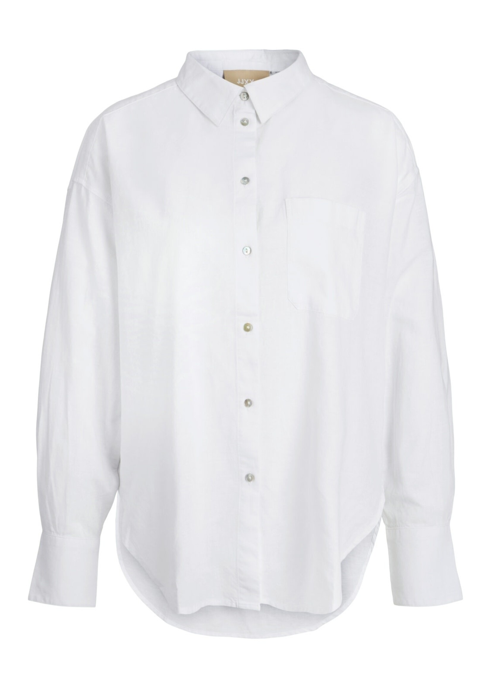 JJXX JXJAMIE RLX LINEN BLEND SHIRT - WHITE