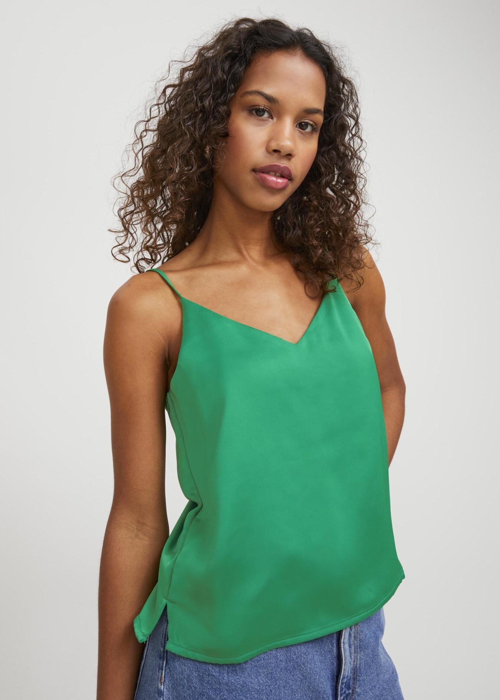 JJXX JXMALIA SATIN TOP - MEDIUM GREEN