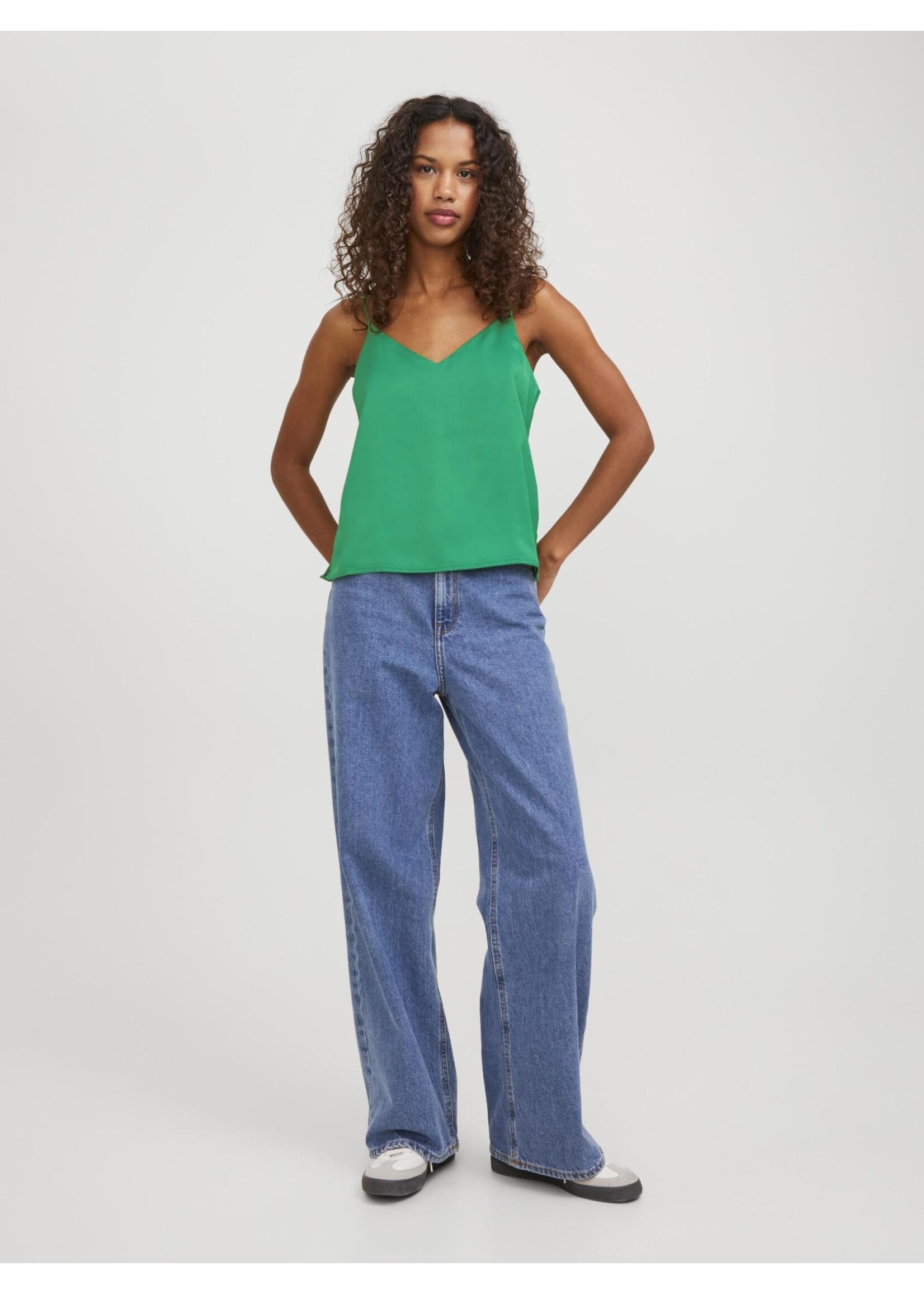 JJXX JXMALIA SATIN TOP - MEDIUM GREEN