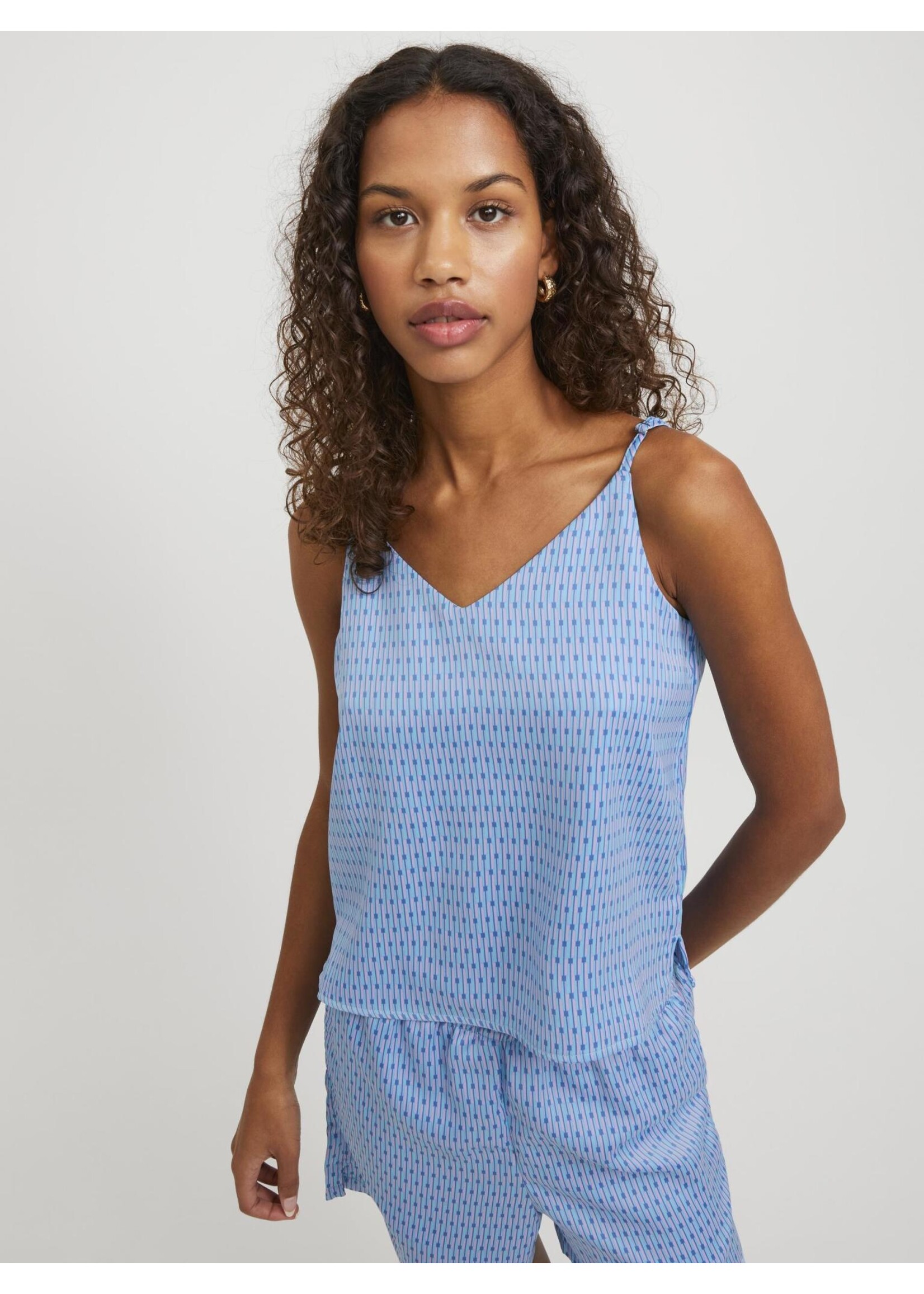 JXMALIA SATIN TOP - SILVER LAKE BLUE