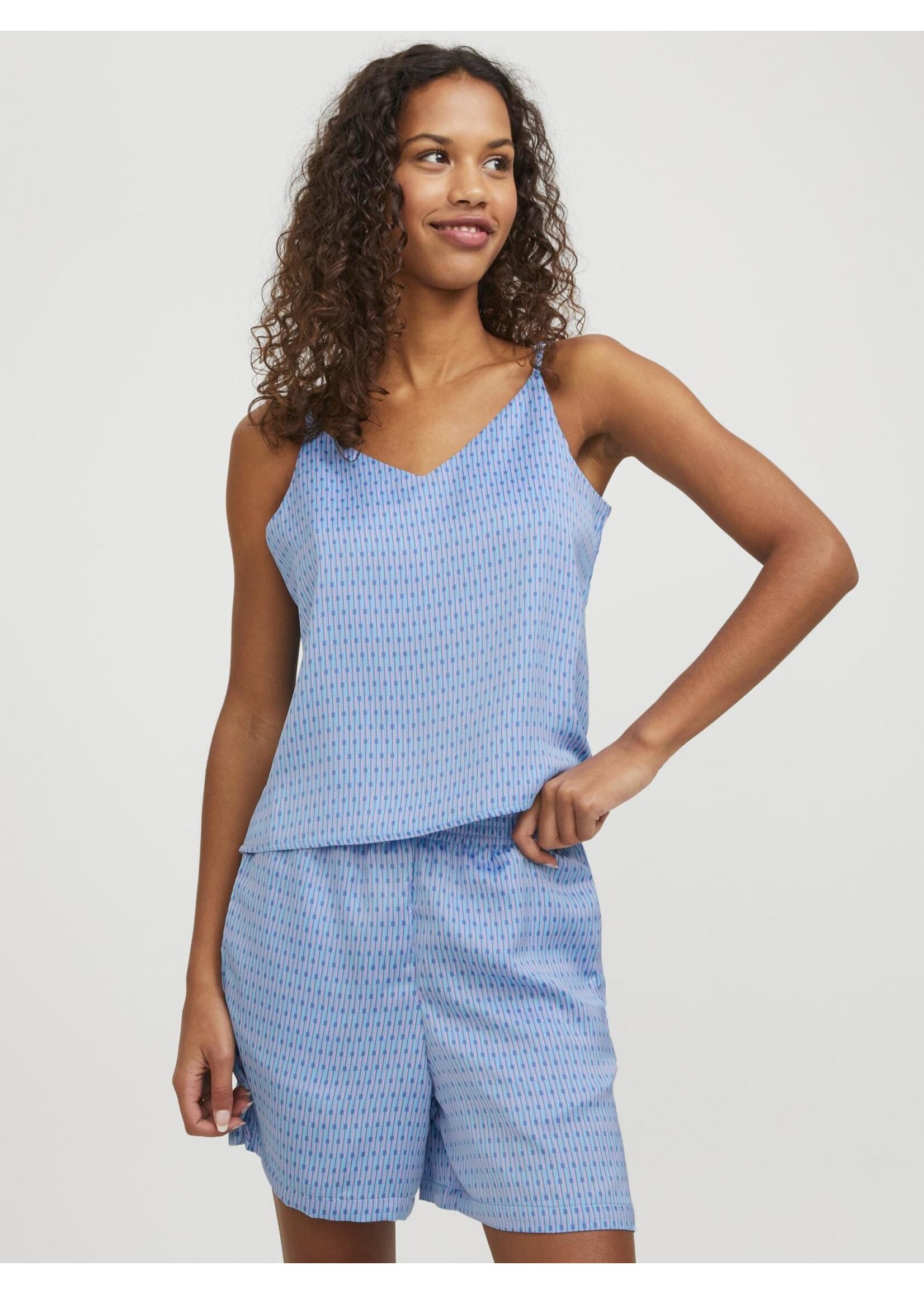 JXMALIA SATIN TOP - SILVER LAKE BLUE
