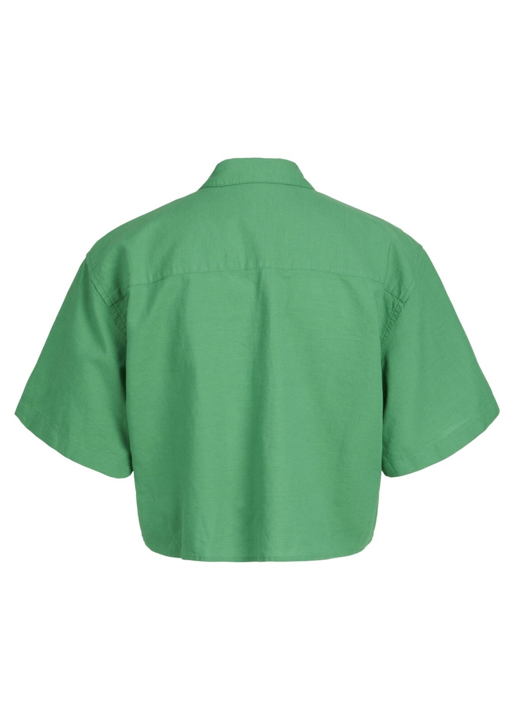 JJXX JXLULU CROPPED LINE BLEND SHIRT - MEDIUM GREEN