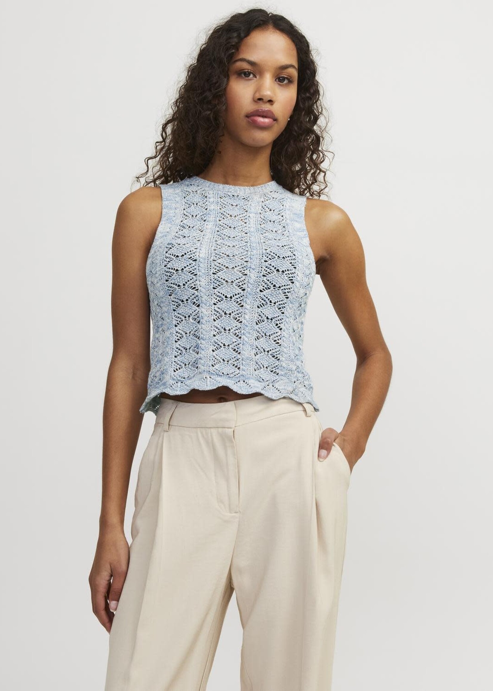 JJXX JXZURI TOP KNIT - SILVER LAKE BLUE