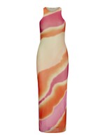 JJXX JXELINA SLIM LONG MESH DRESS - BLEACHED APRICOT BIG WAVE