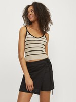 JJXX JXESTHER TIGHT SHORT STRIPE TOP KNIT - FEATHER GRAY/BLACK