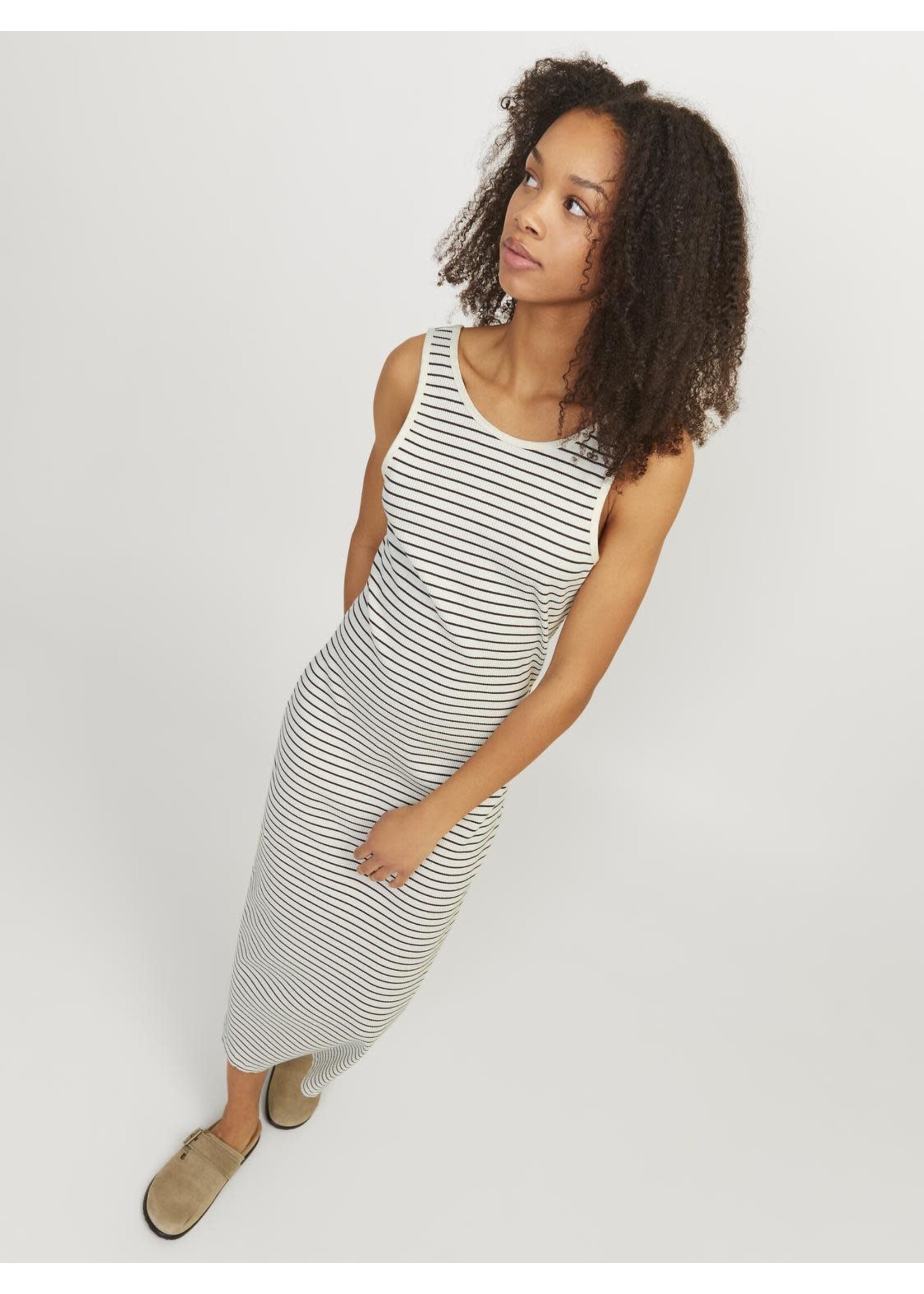 JJXX JXDAGMAR TIGHT LONG DRESS - VANILLA ICE/CAVIAR