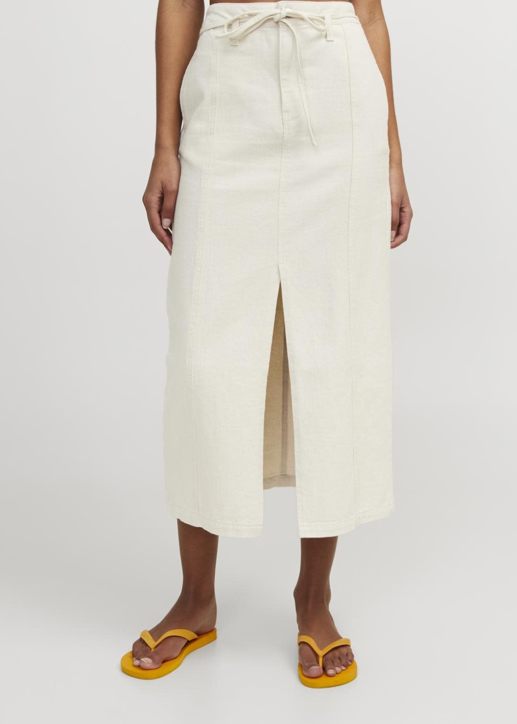 JJXX JXDORA LONG HW SKIRT - WHITE DENIM