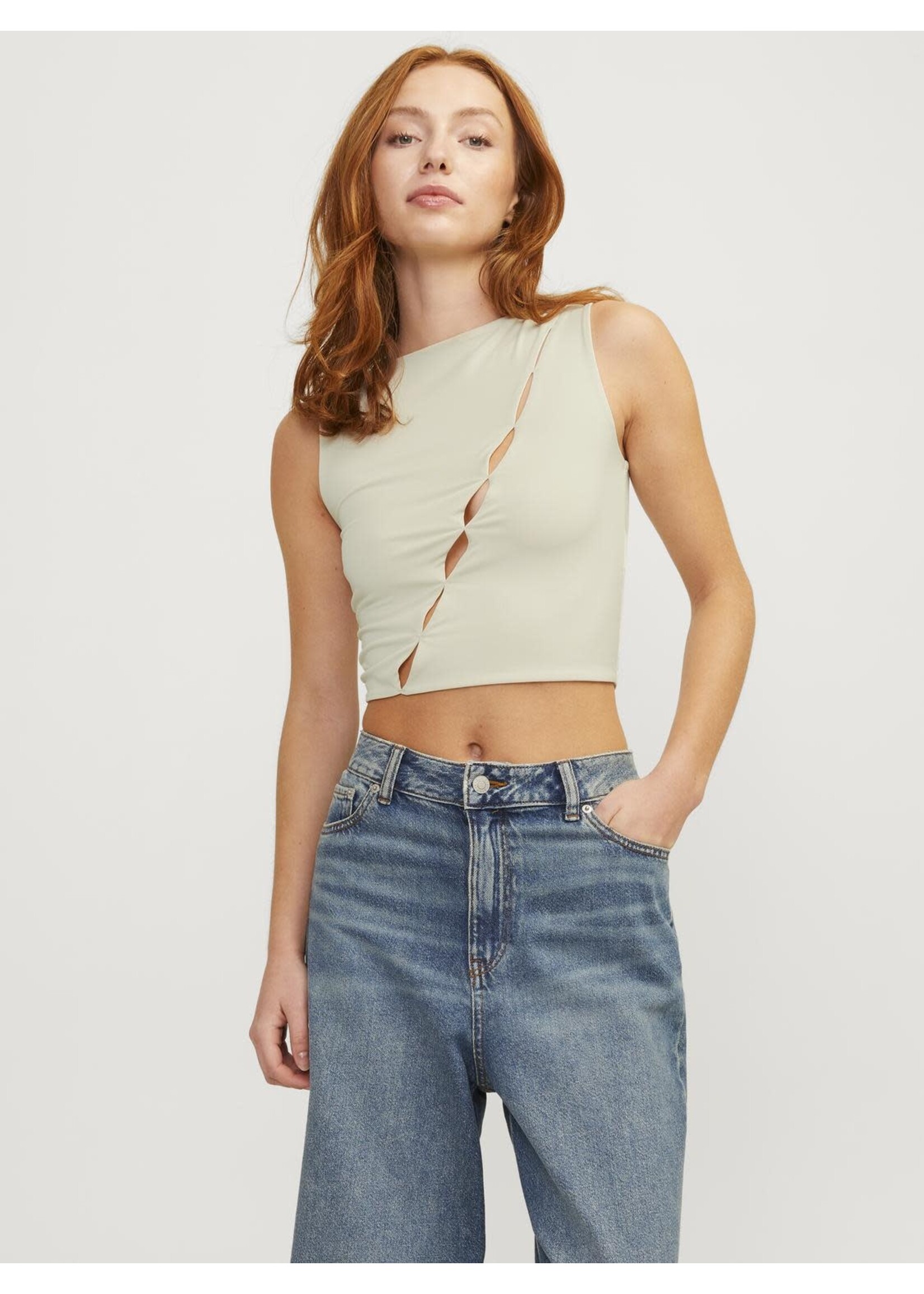 JJXX JXHARPER TOP - BONE WHITE