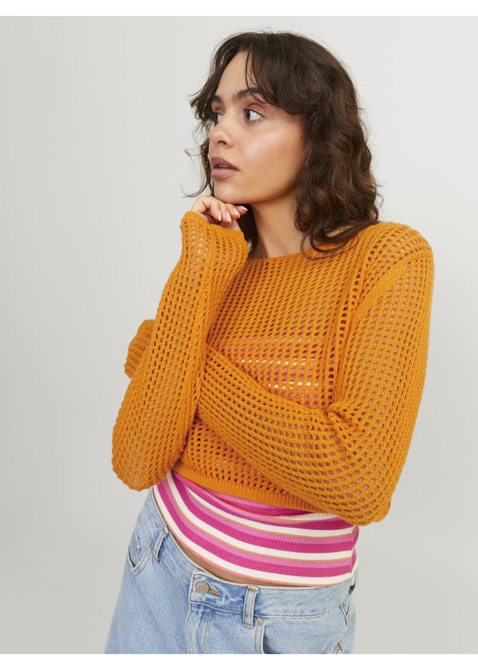 JXPRESLEY BOAT NECK KNIT - APRICOT